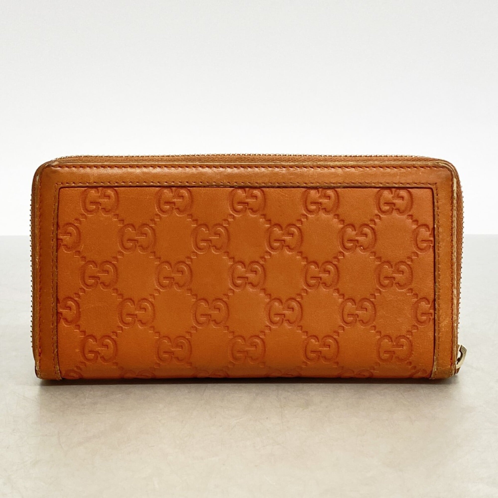 Gucci Orange Leather Long Wallet (Bi-Fold) (Pre-Owned)