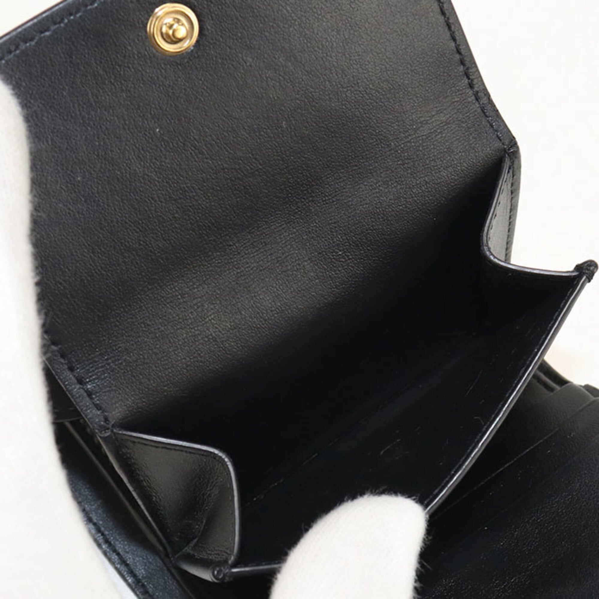 Celine Black Leather Wallet (Tri-Fold) (Pre-Owned)