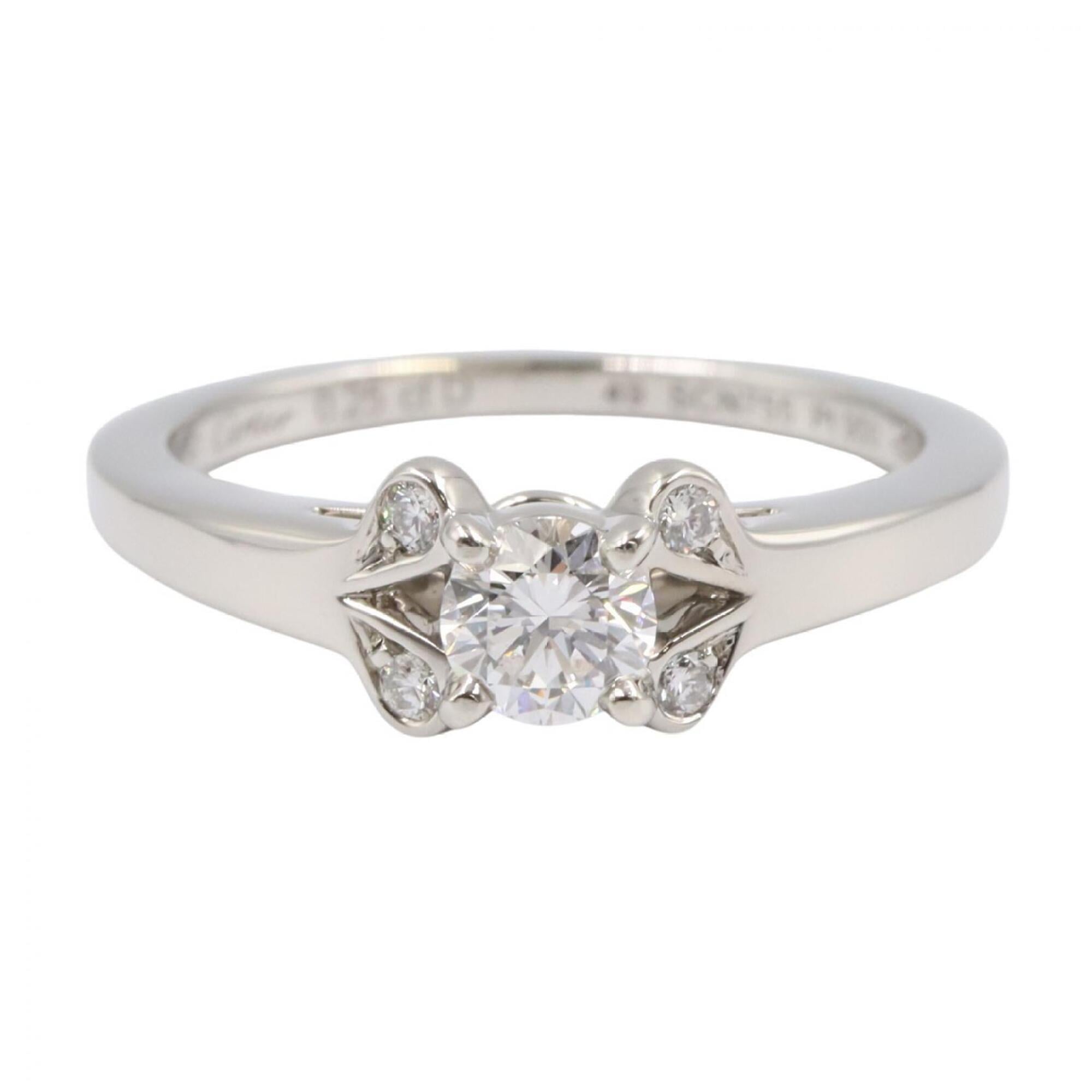 Cartier Silver Clear Platinum 950 Band Ring (Pre-Owned)