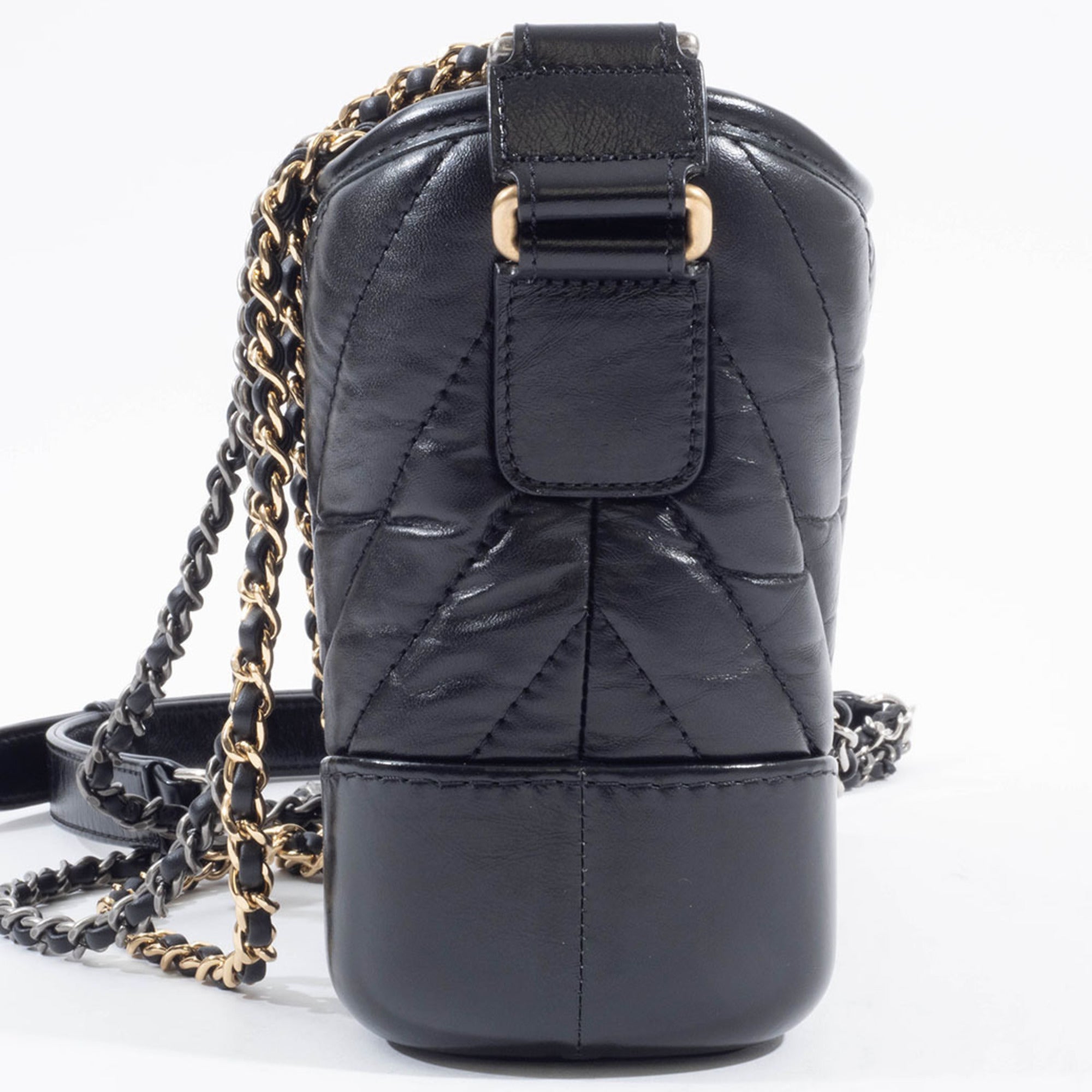 Chanel Gabriel Black Leather Shoulder Bag (Pre-Owned)