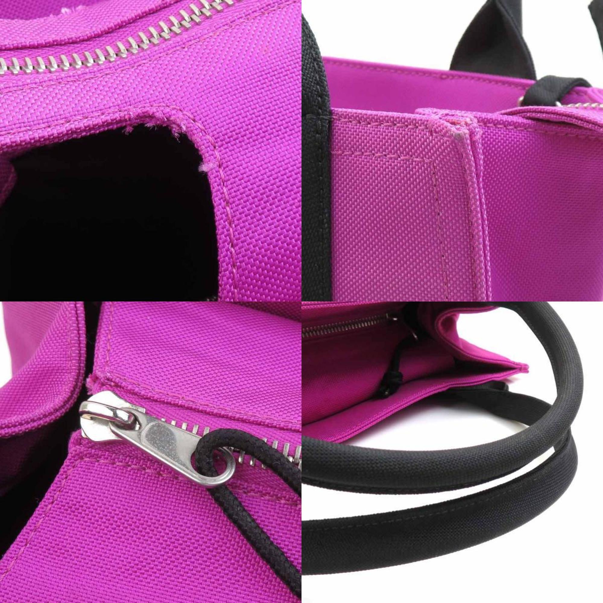 Balenciaga Black Purple Canvas Handbag Shoulder Bag (Pre-Owned)