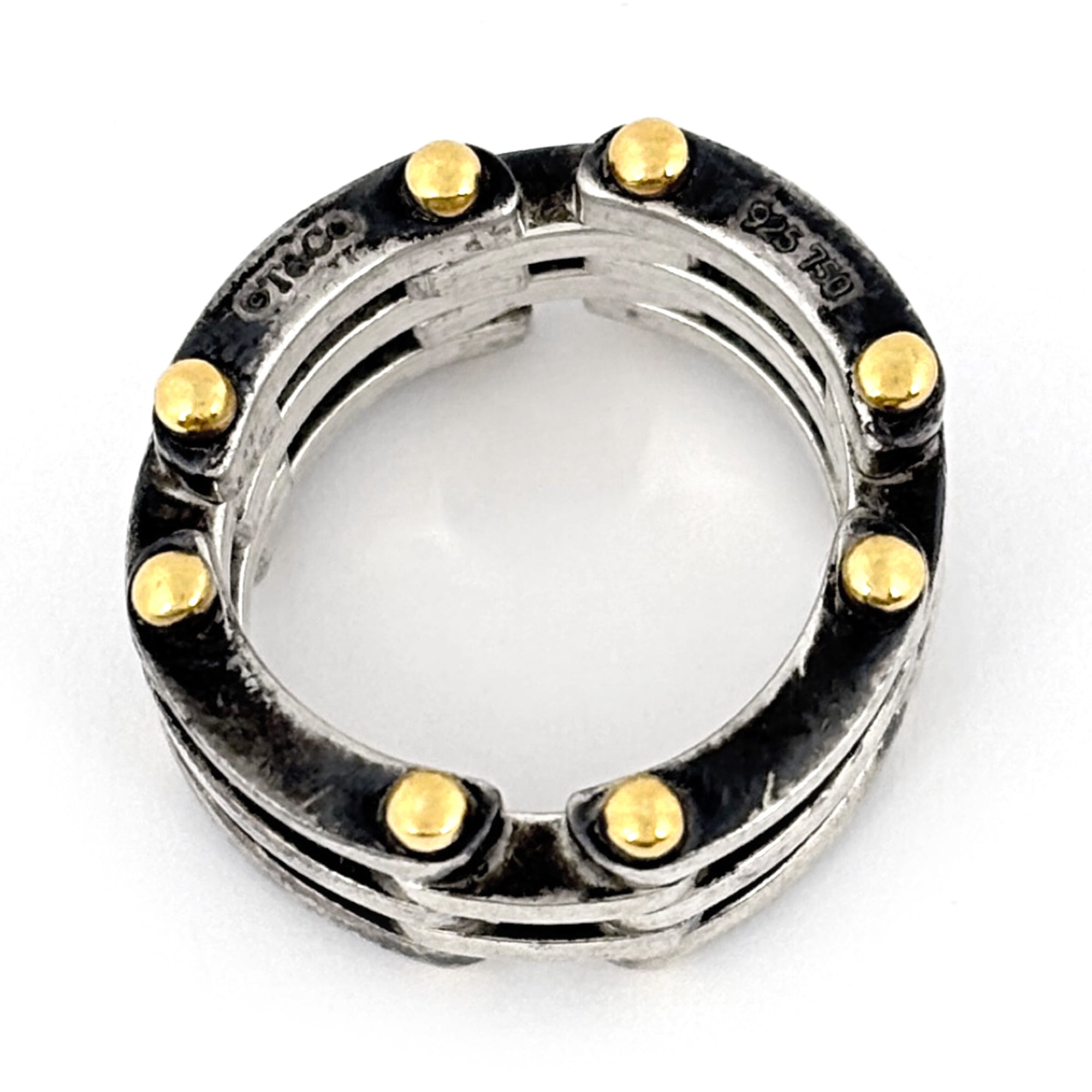 Tiffany Gold Silver Gold (18K) Silver Band Ring (Pre-Owned)