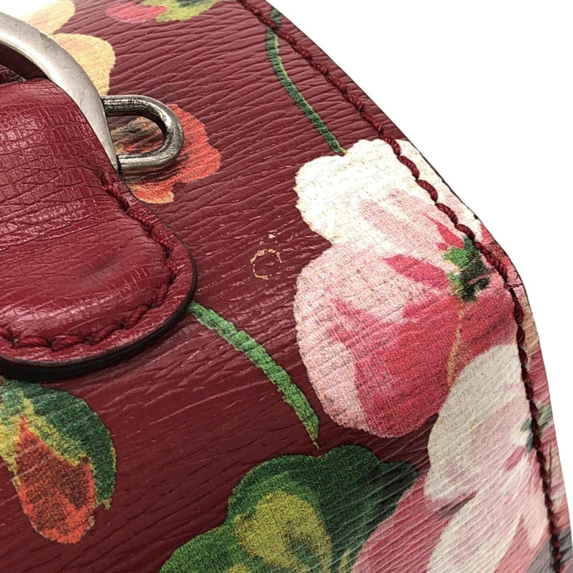 Gucci Red Color Leather Handbag (Pre-Owned)