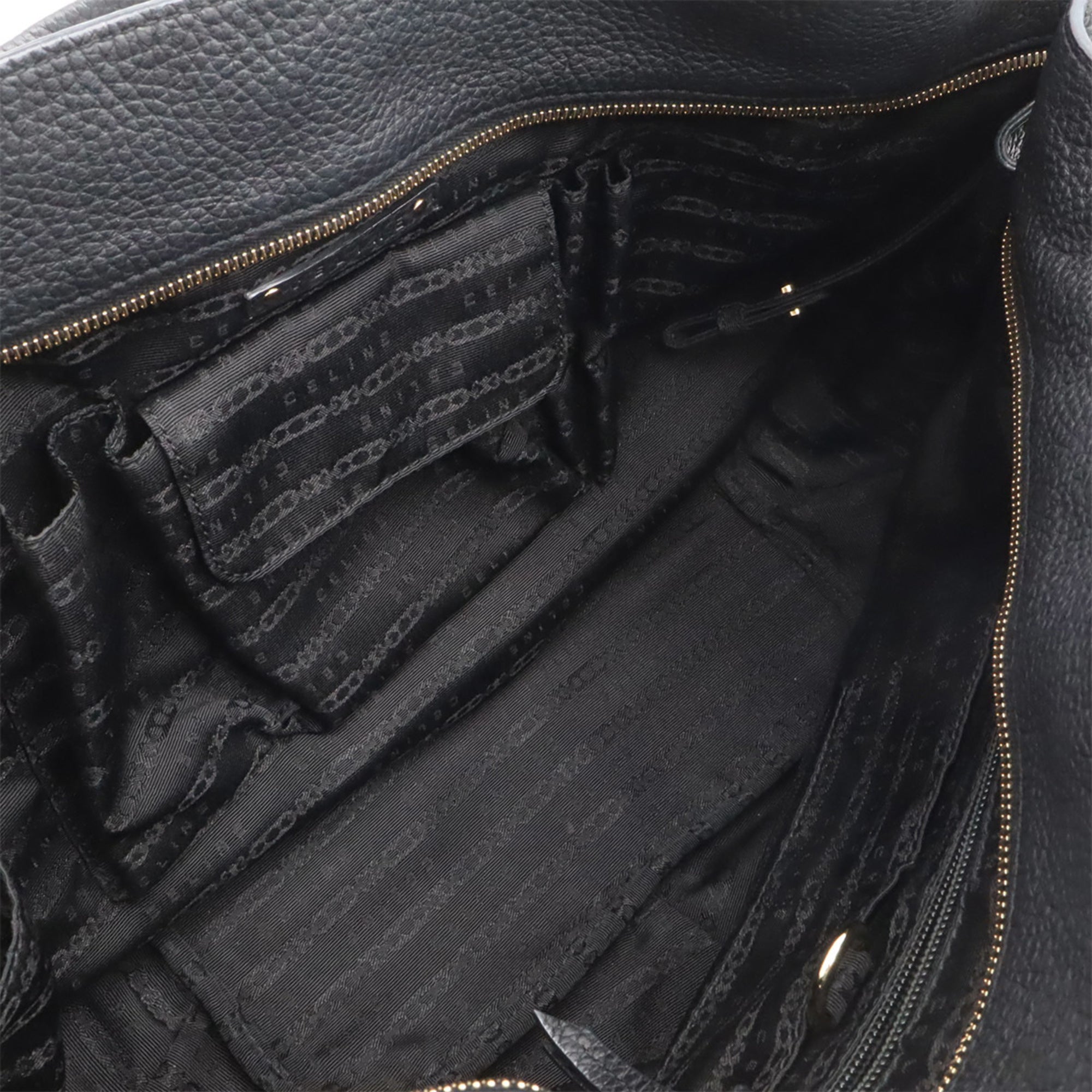 Celine Black White Leather Handbag Shoulder Bag (Pre-Owned)