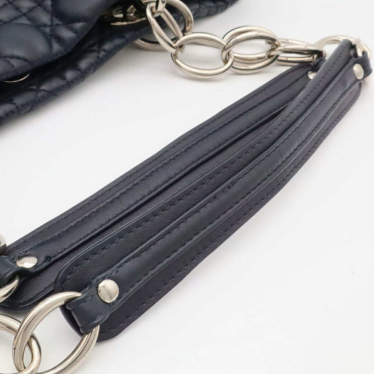 Christian Dior Black Leather Shoulder Bag Tote Bag (Pre-Owned)