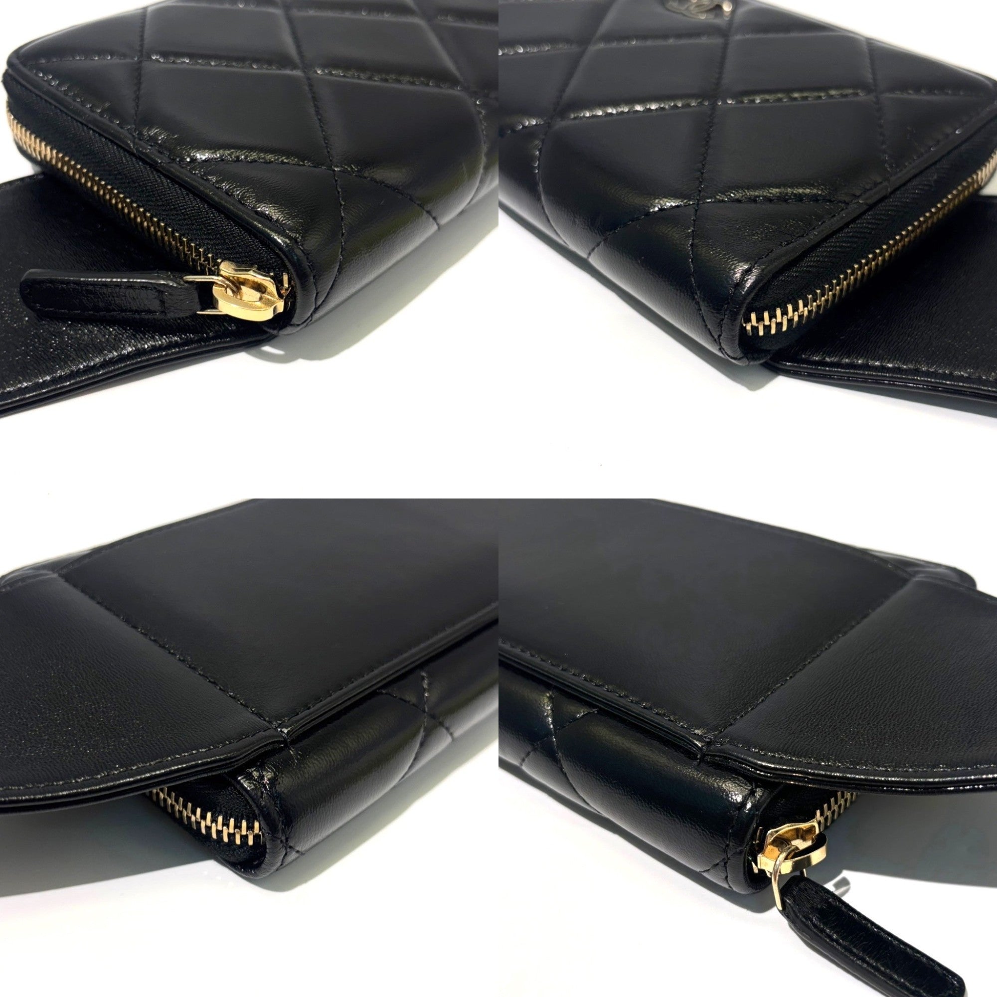 Chanel Black Leather Long Wallet (Bi-Fold) (Pre-Owned)