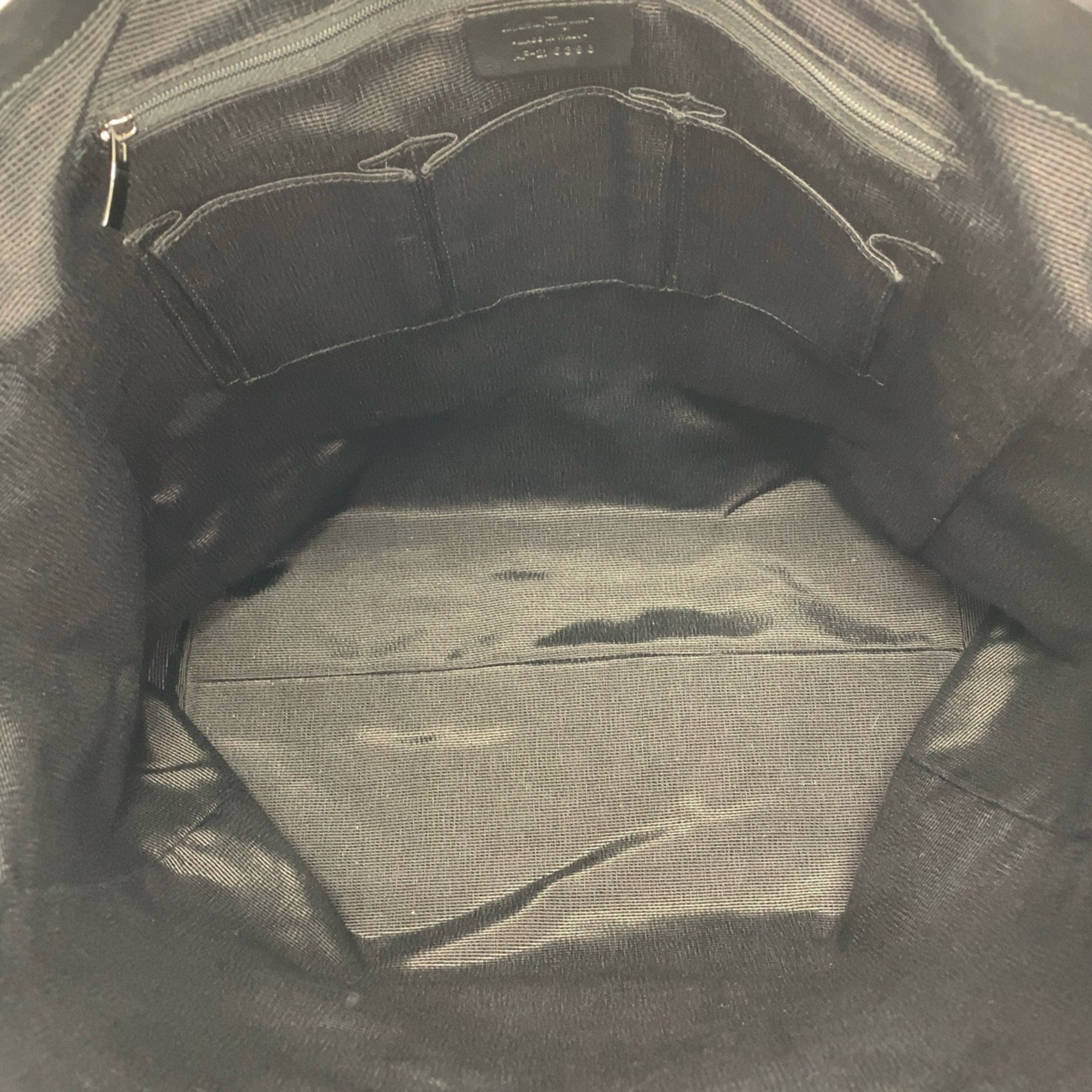 Salvatore Ferragamo Black Canvas Leather Tote Bag (Pre-Owned)