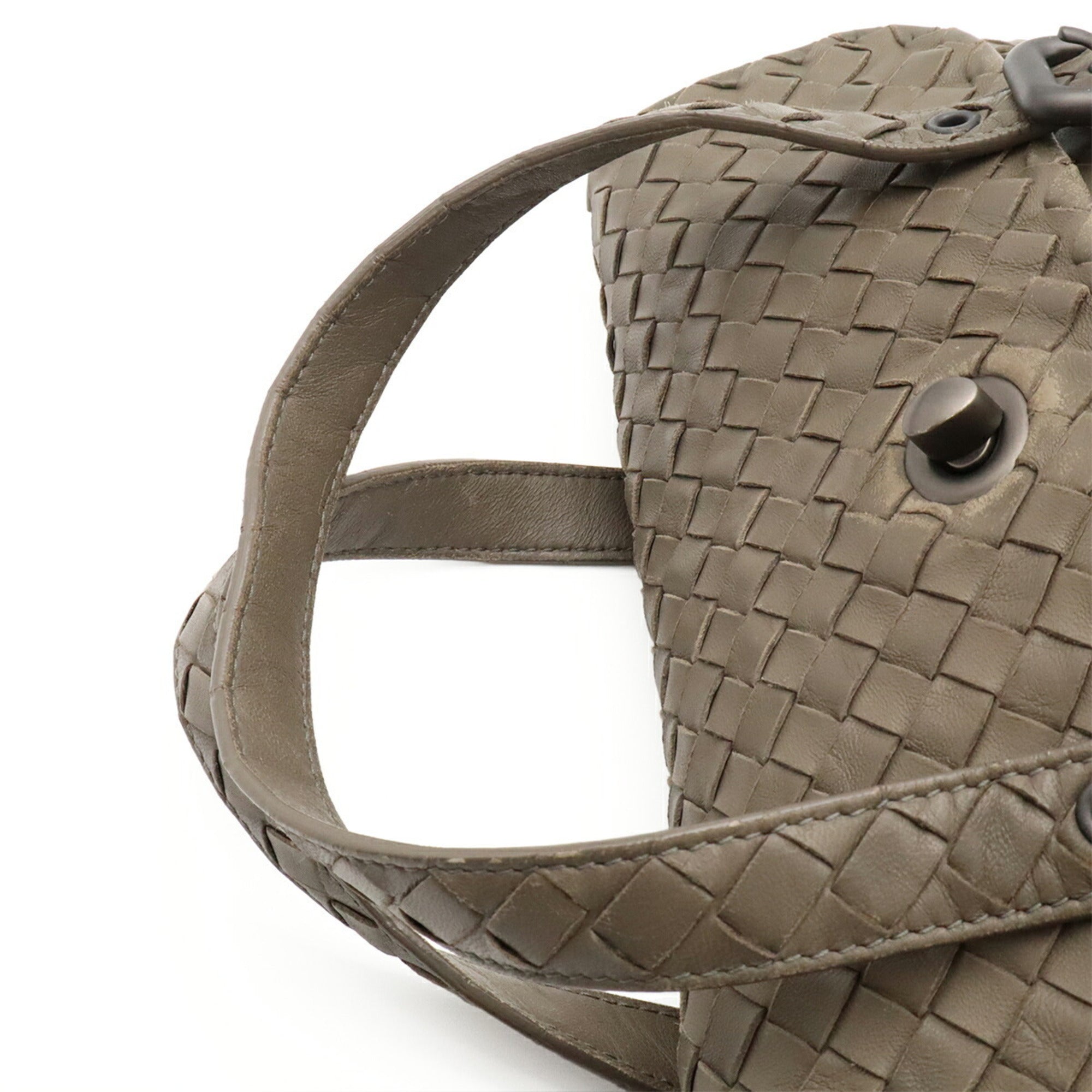 Bottega Veneta Khaki Leather Handbag Shoulder Bag (Pre-Owned)