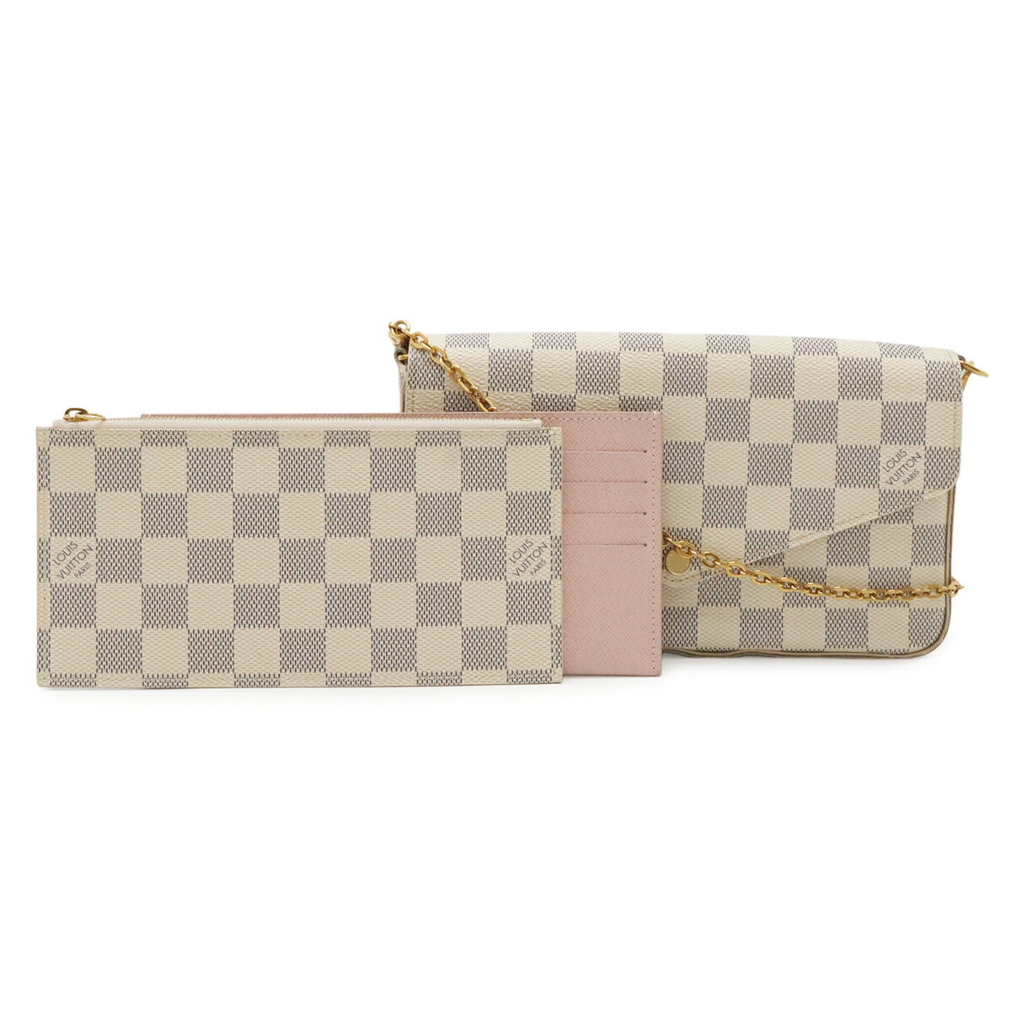 Louis Vuitton Damier Azur Ivory Damier Azur Canvas Pvc Clutch Bag Pochette Shoulder Bag (Pre-Owned)