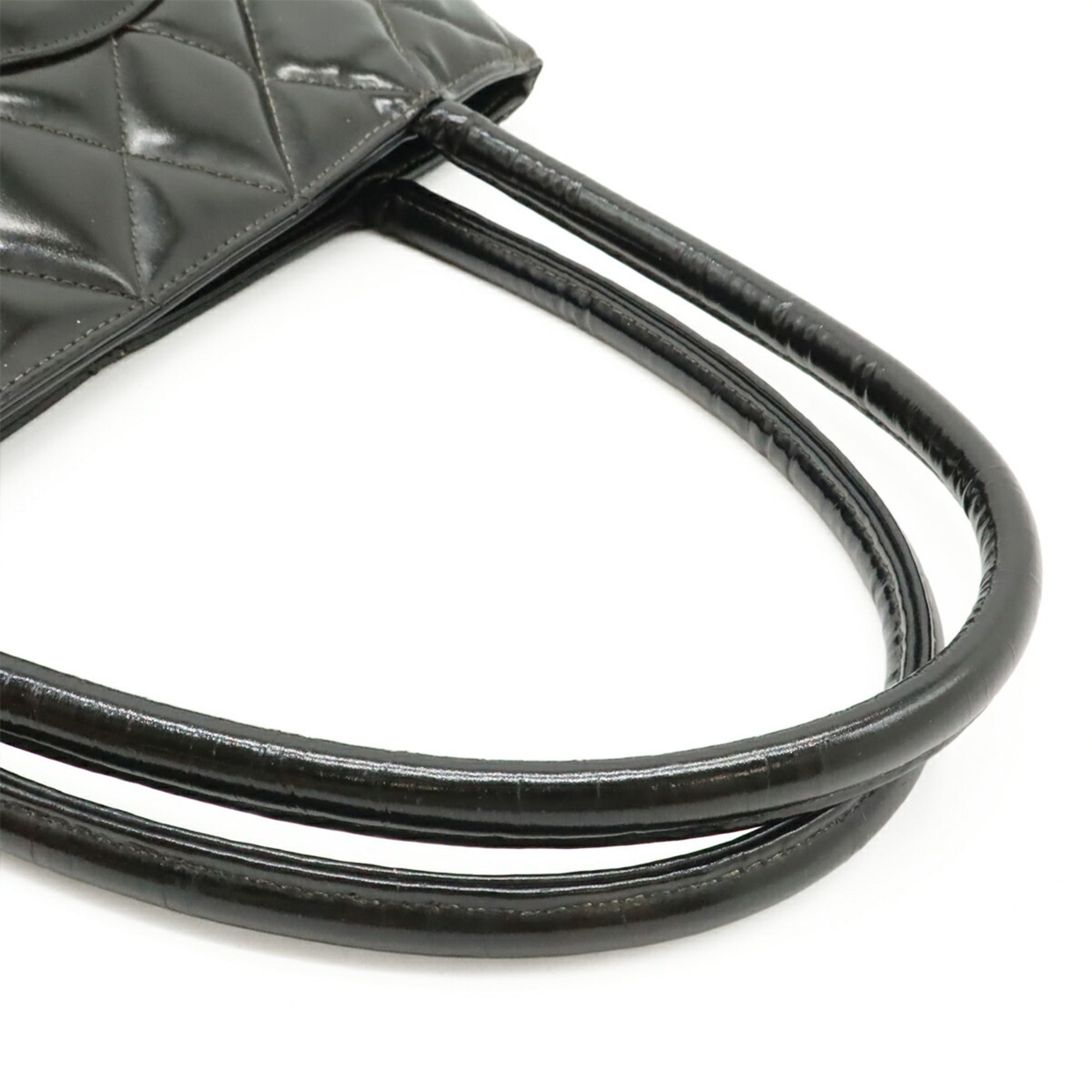 Chanel Black Patent Leather Shoulder Bag Tote Bag (Pre-Owned)