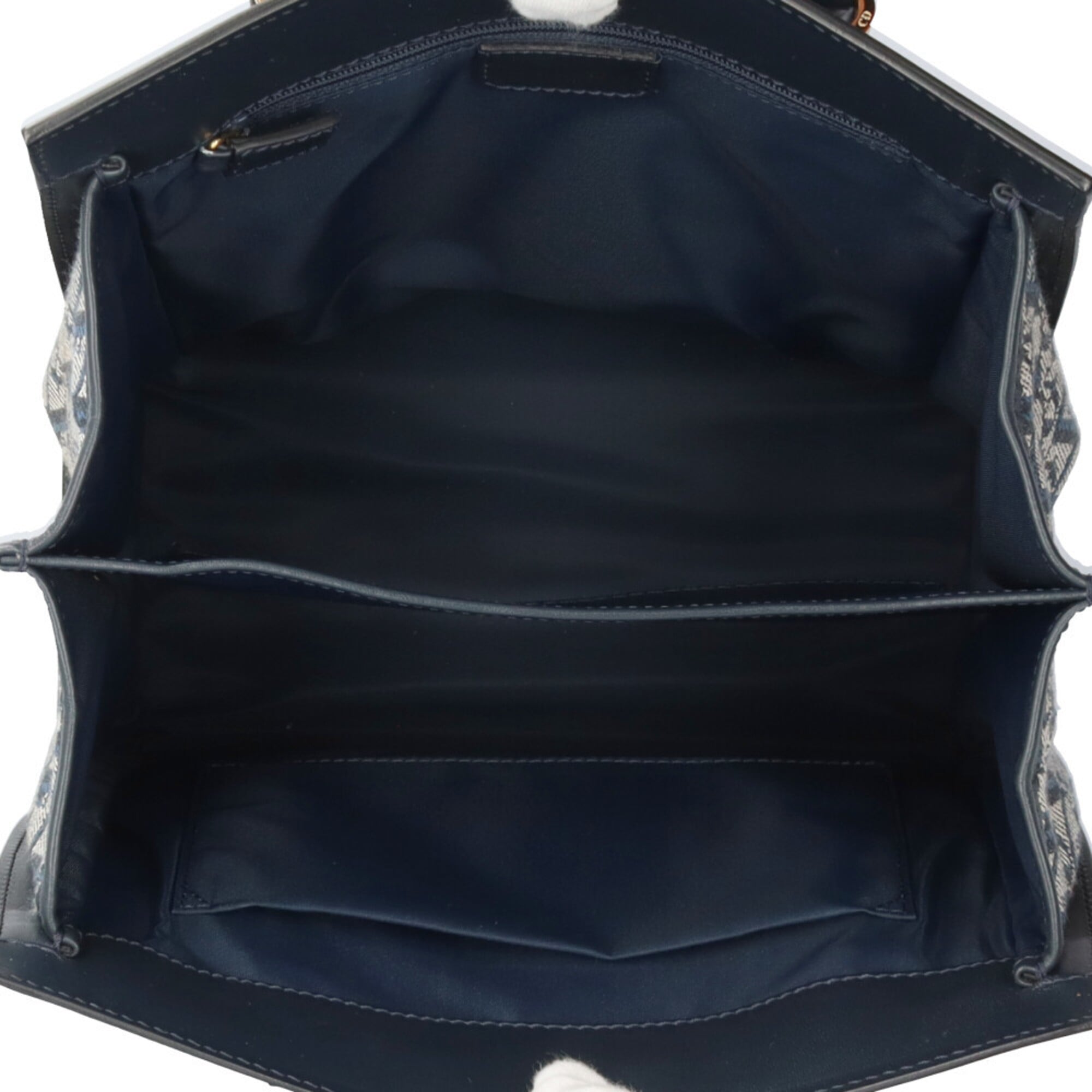 Christian Dior Navy Leather Jacquard Handbag (Pre-Owned)