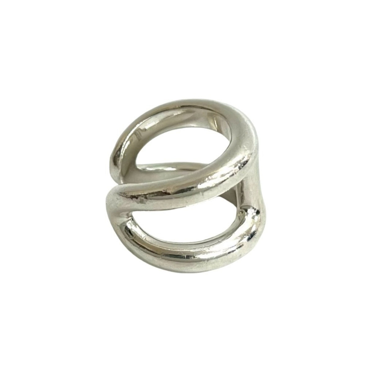 Hermes Silver Silver 925 Band Ring (Pre-Owned)