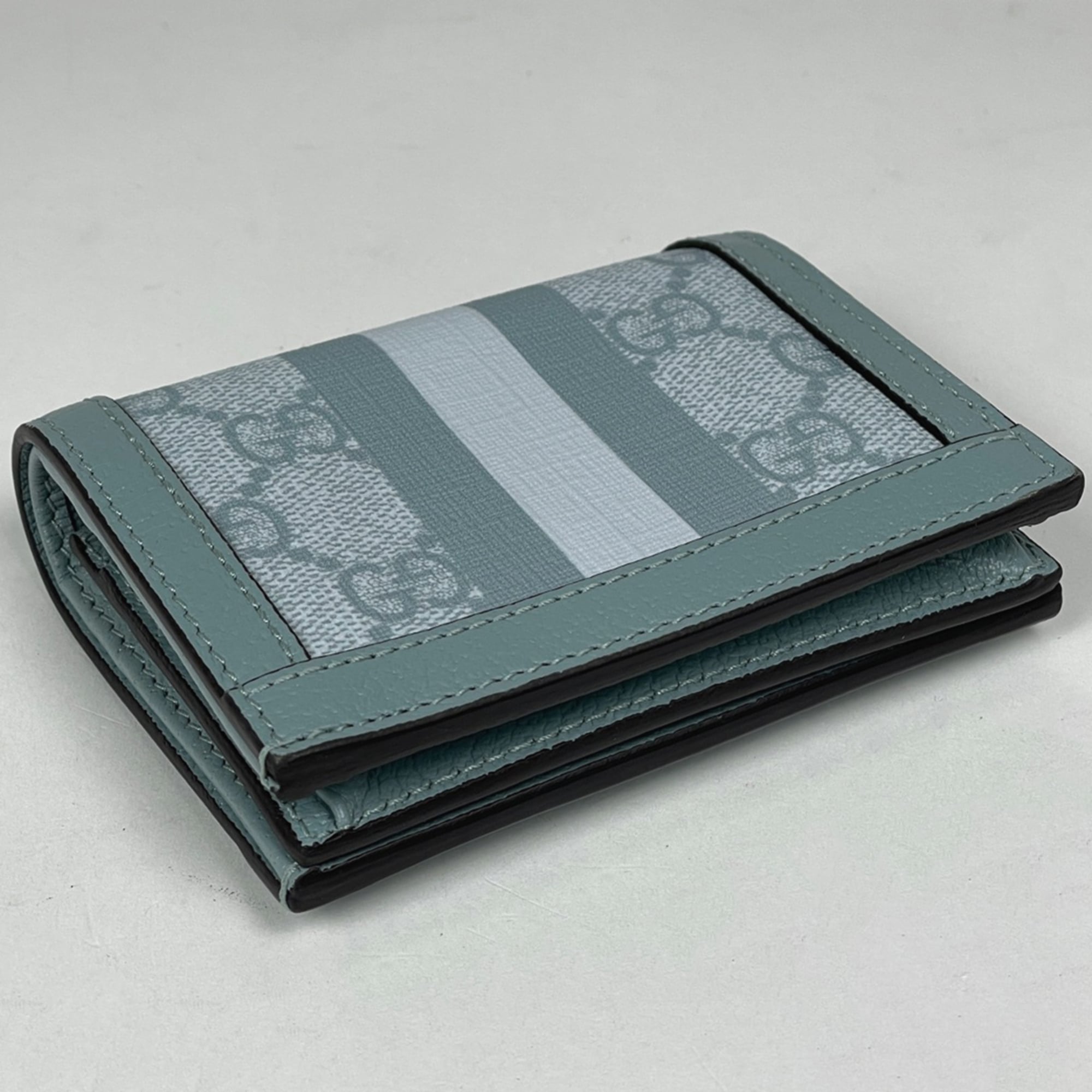 Gucci Ophidia Light Blue Coated Canvas Leather Wallet (Bi-Fold) (Pre-Owned)