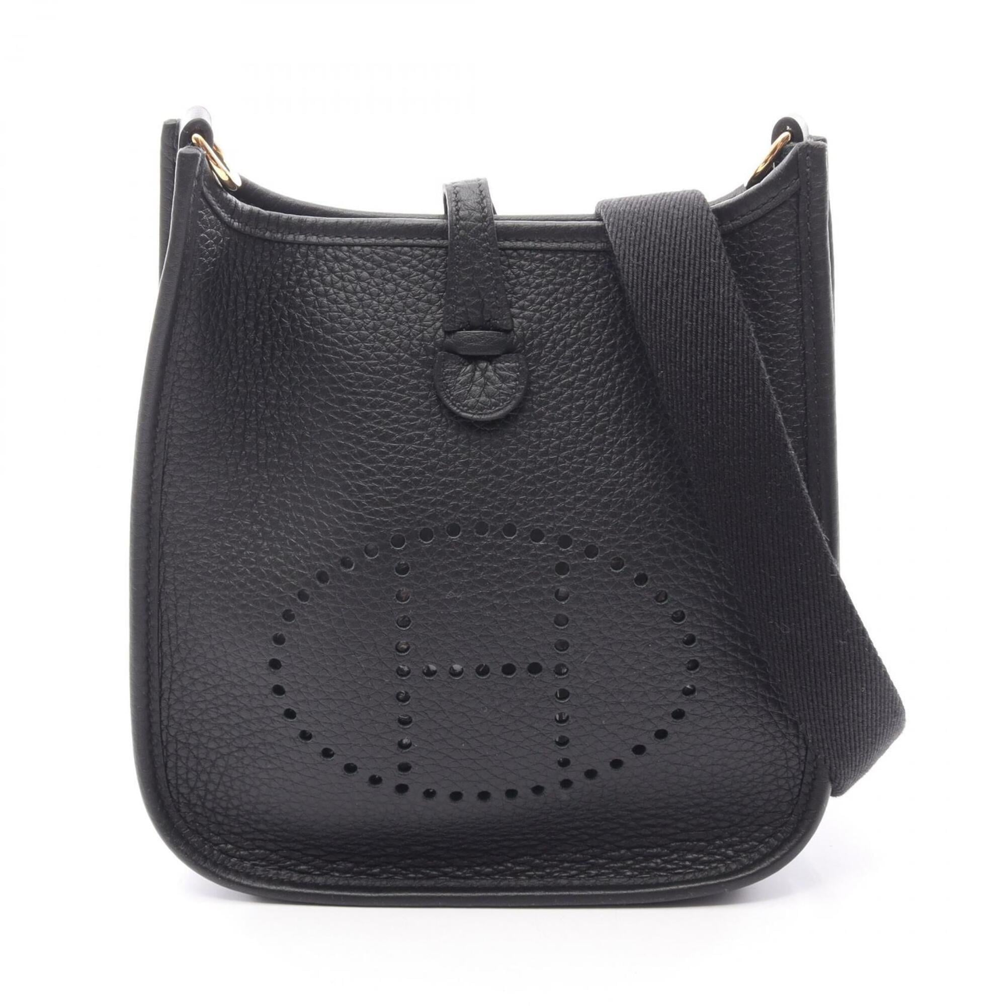 Hermes Black Taurillon Clemence Leather Handbag Shoulder Bag (Pre-Owned)