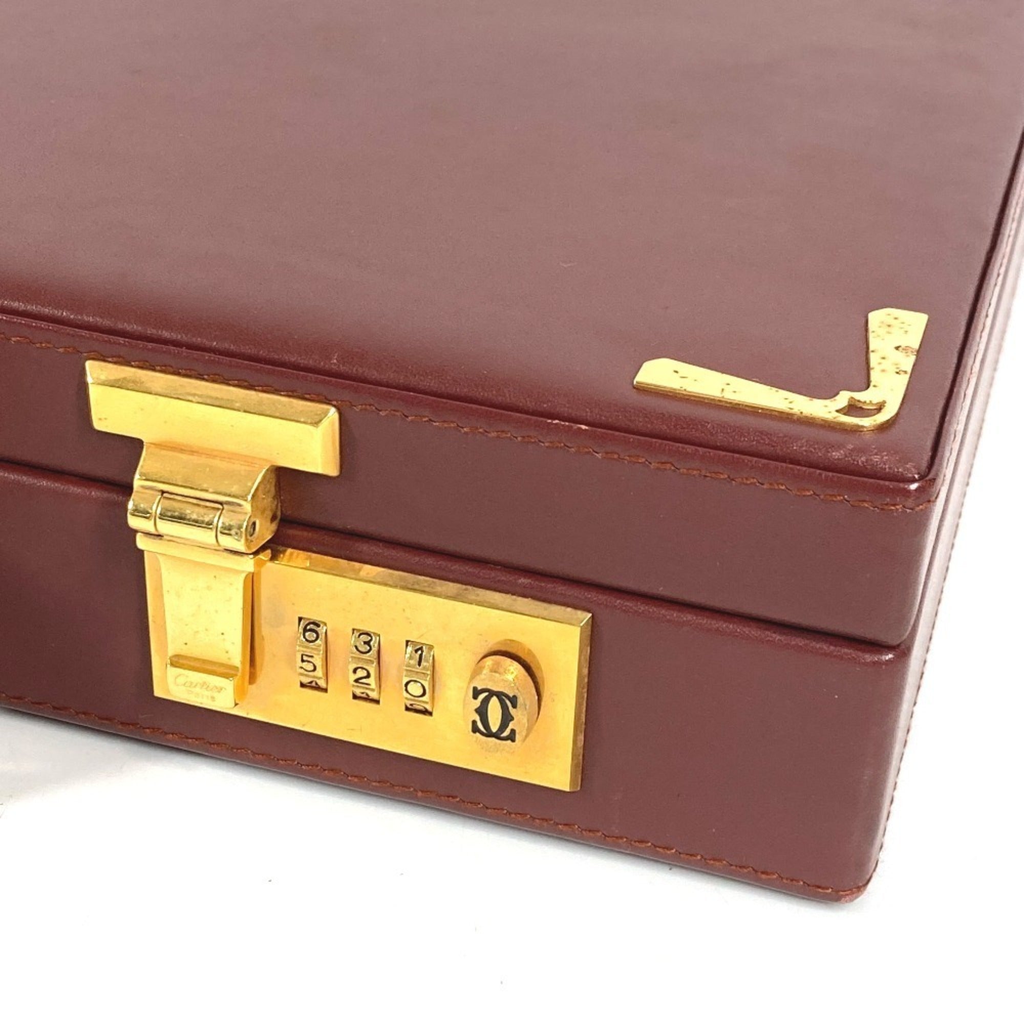 Cartier Must Wine Red Leather Attaché Case (Pre-Owned)