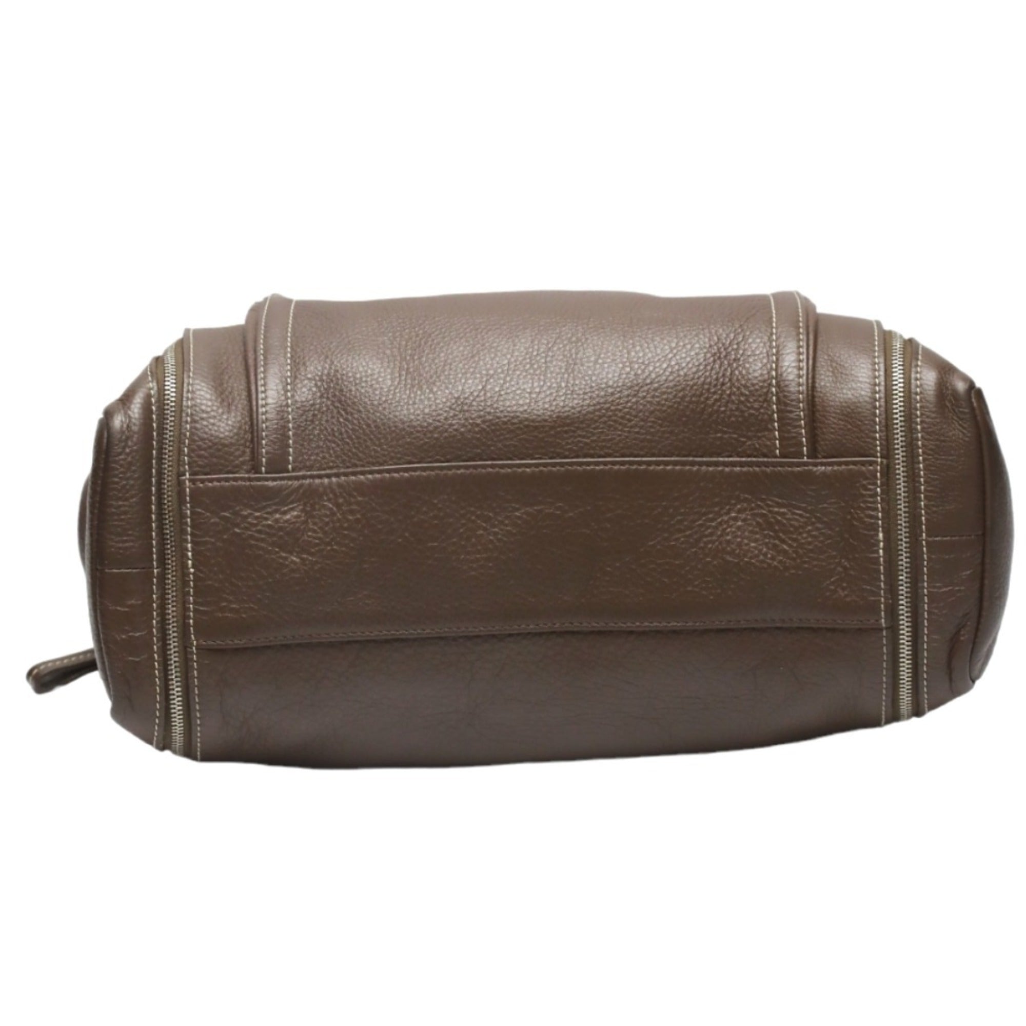 Longchamp Brown Leather Handbag Tote Bag (Pre-Owned)