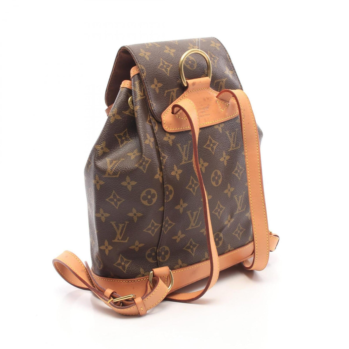 Louis Vuitton Brown Coated Canvas Leather Backpack Handbag (Pre-Owned)