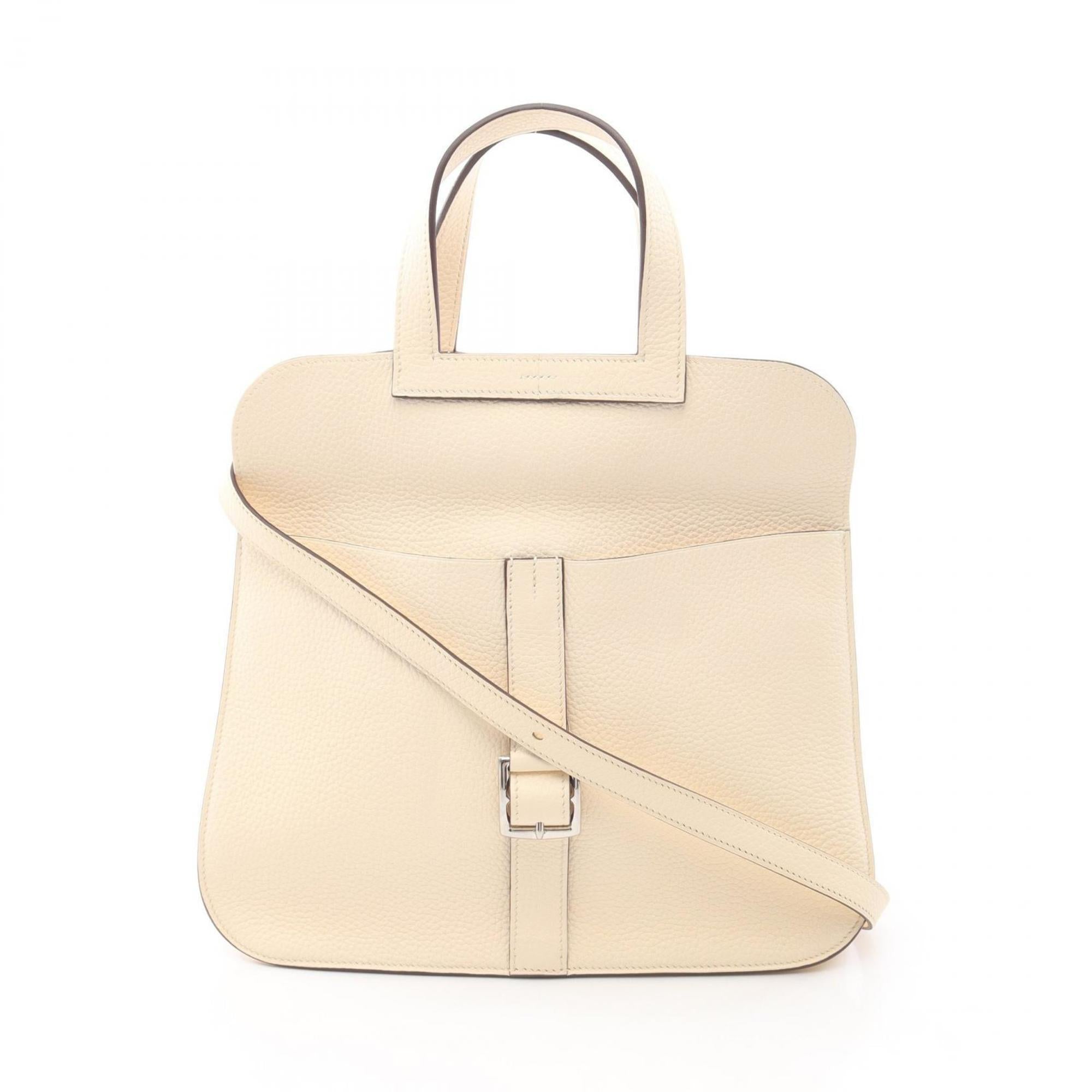Hermes Ivory Taurillon Clemence Leather Leather Handbag (Pre-Owned)