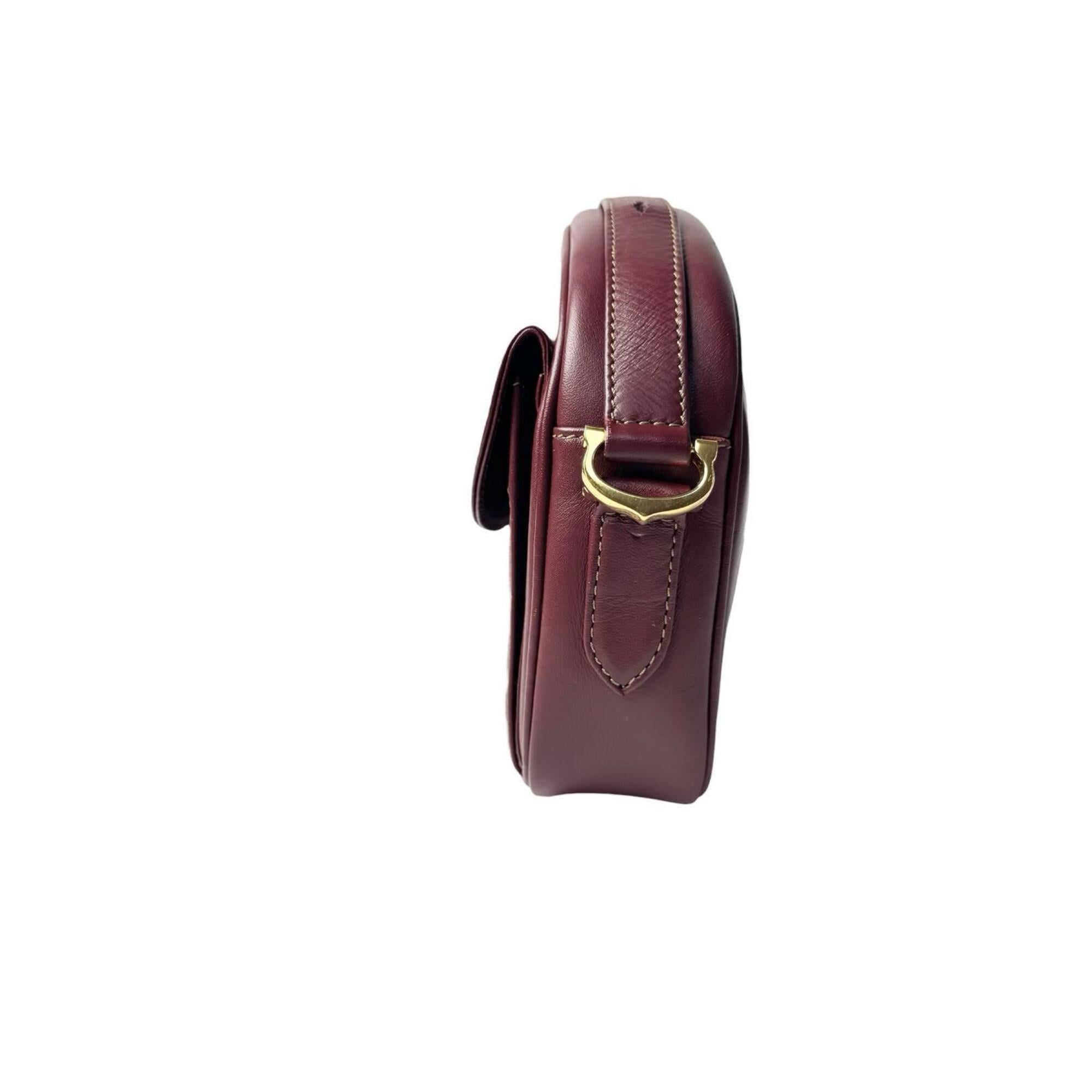 Cartier Bordeaux Leather Shoulder Bag (Pre-Owned)