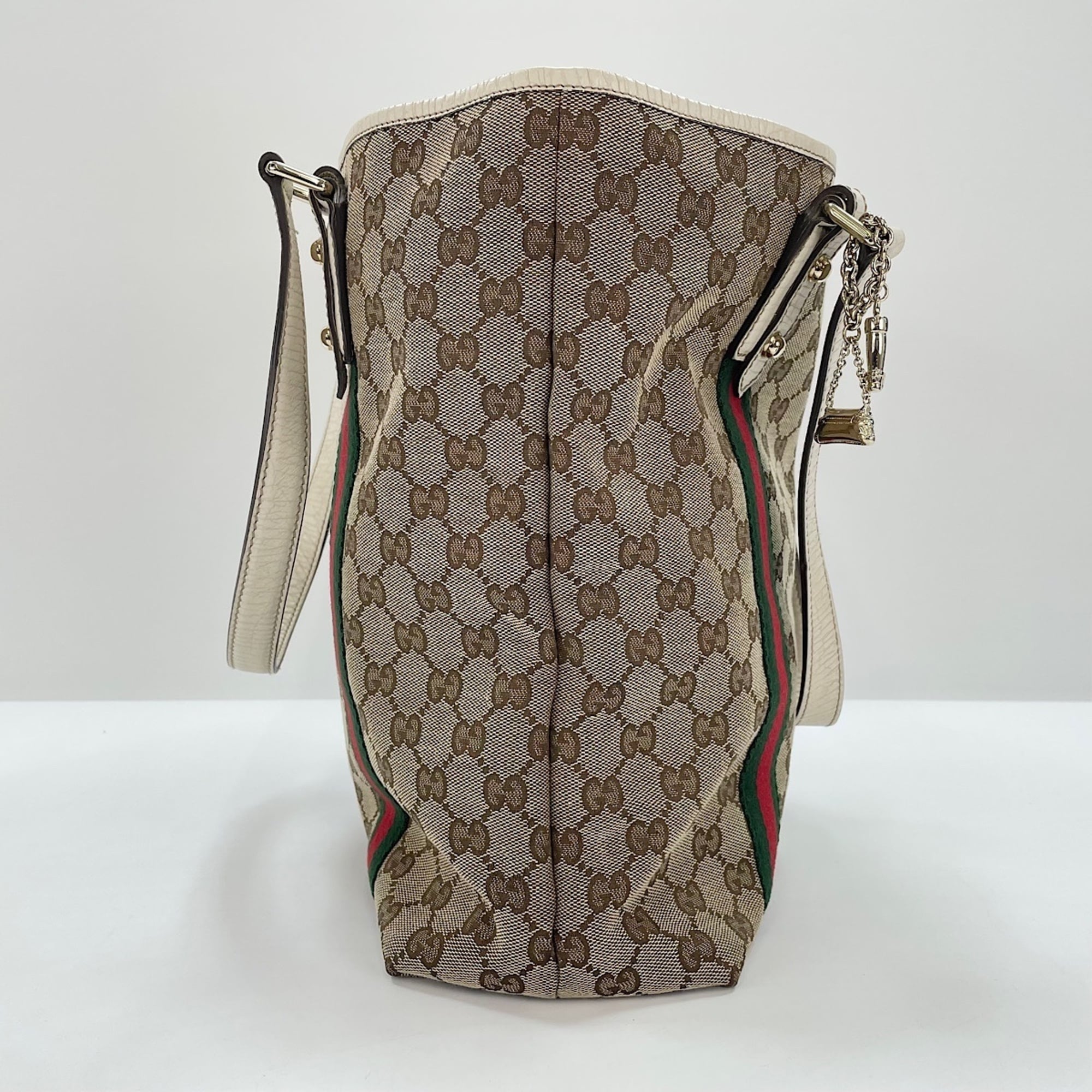 Gucci Sherry Line Beige Handbag (Pre-Owned)