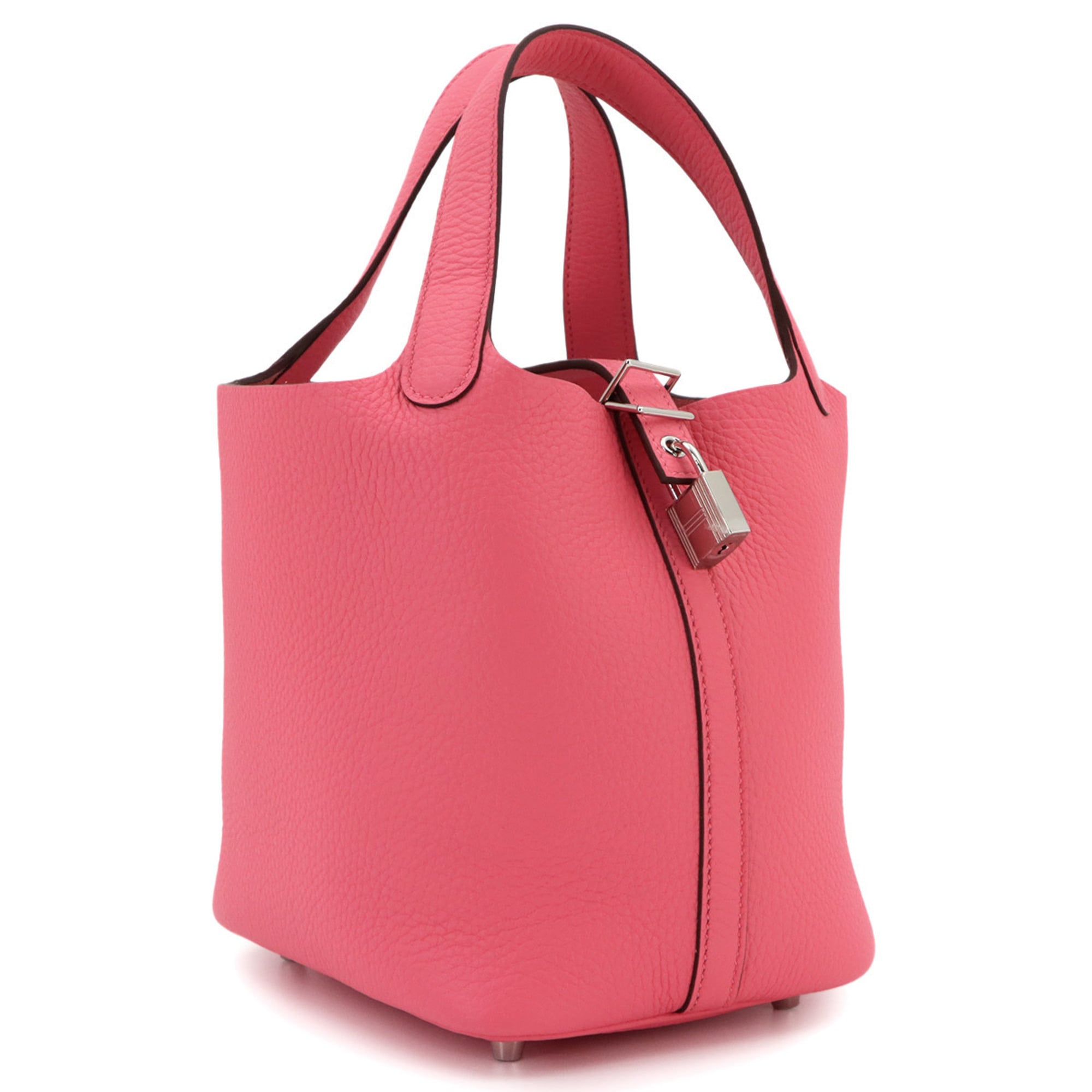 Hermes Rose Azalee Taurillon Clemence Leather Handbag (Pre-Owned)