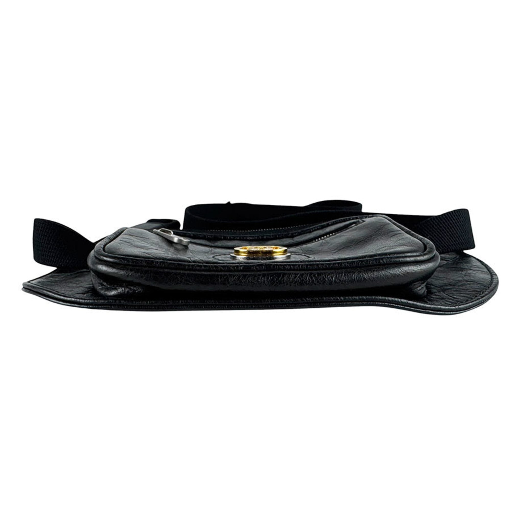 Gucci Black Leather Fanny Pack Sling Bag (Pre-Owned)