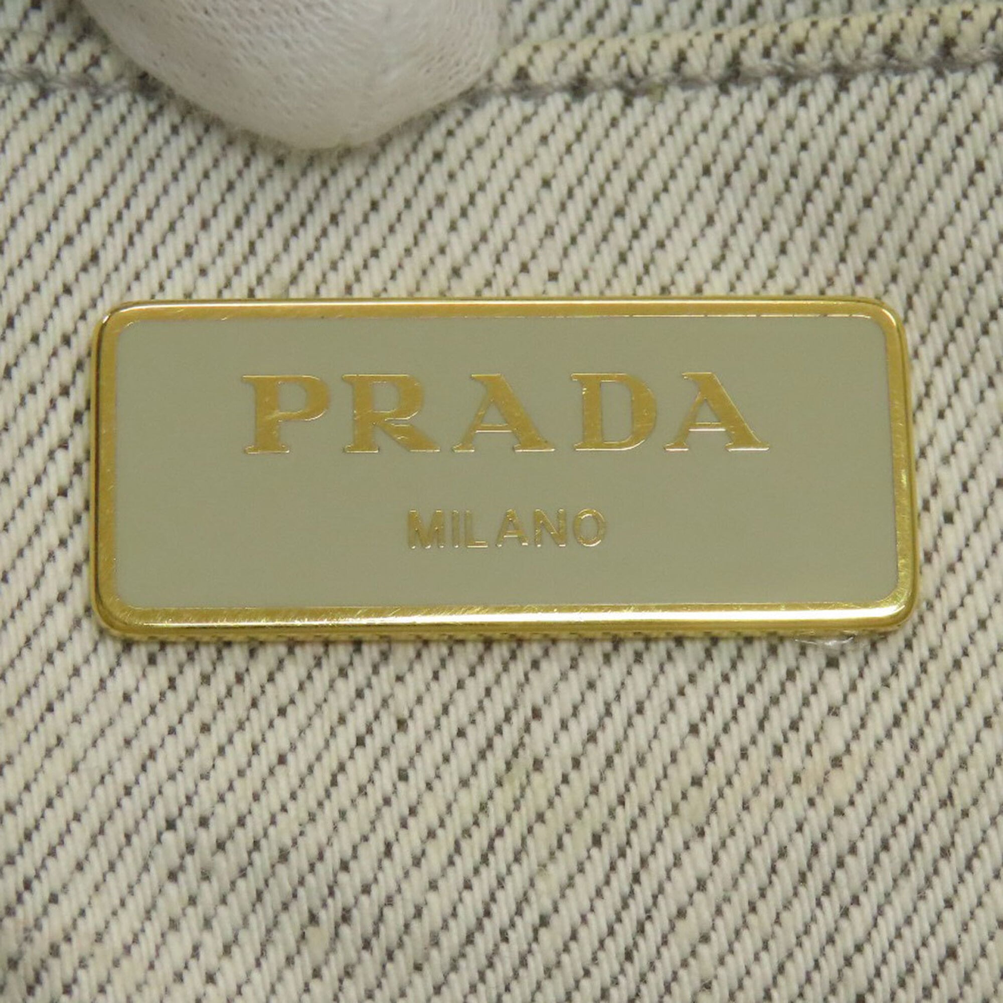 Prada Canapa Gray Denim Handbag (Pre-Owned)