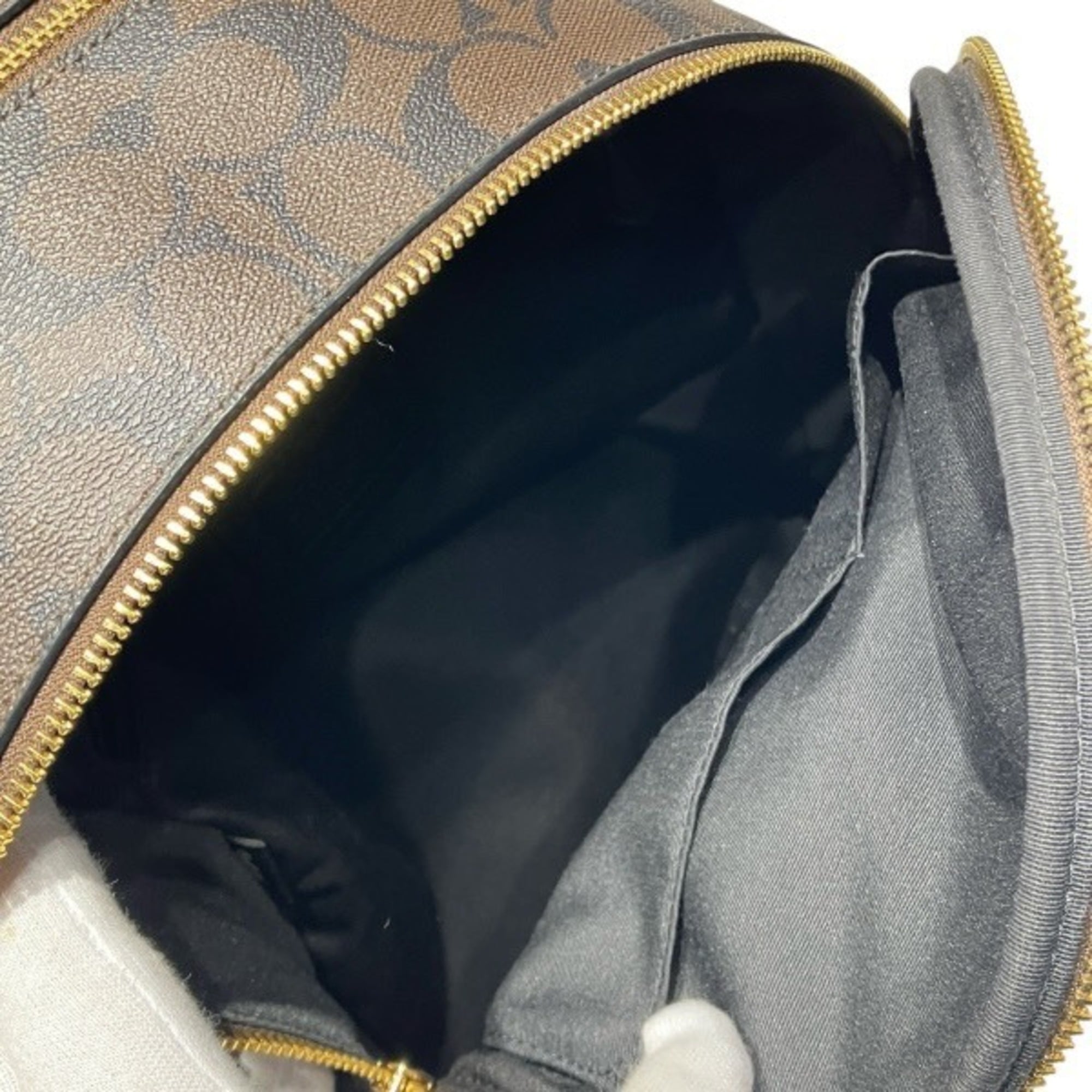 Coach Black Brown Signature Line Backpack (Pre-Owned)