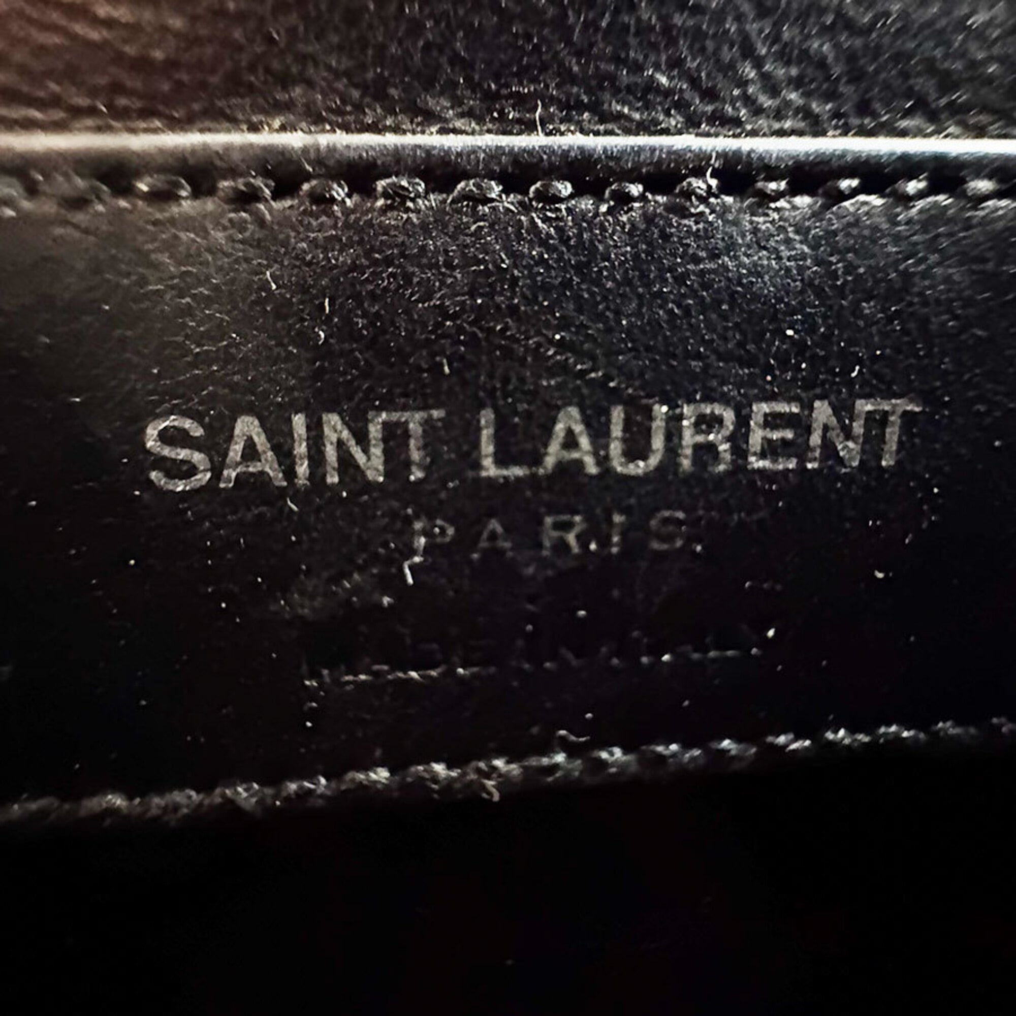 Saint Laurent Black Red Color Leather Shoulder Bag (Pre-Owned)