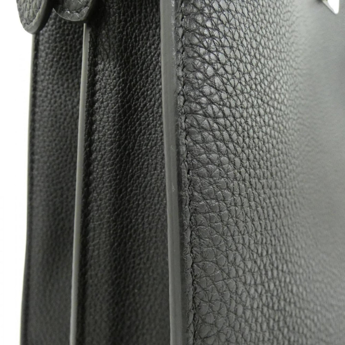 Fendi Black Leather Briefcase Handbag (Pre-Owned)
