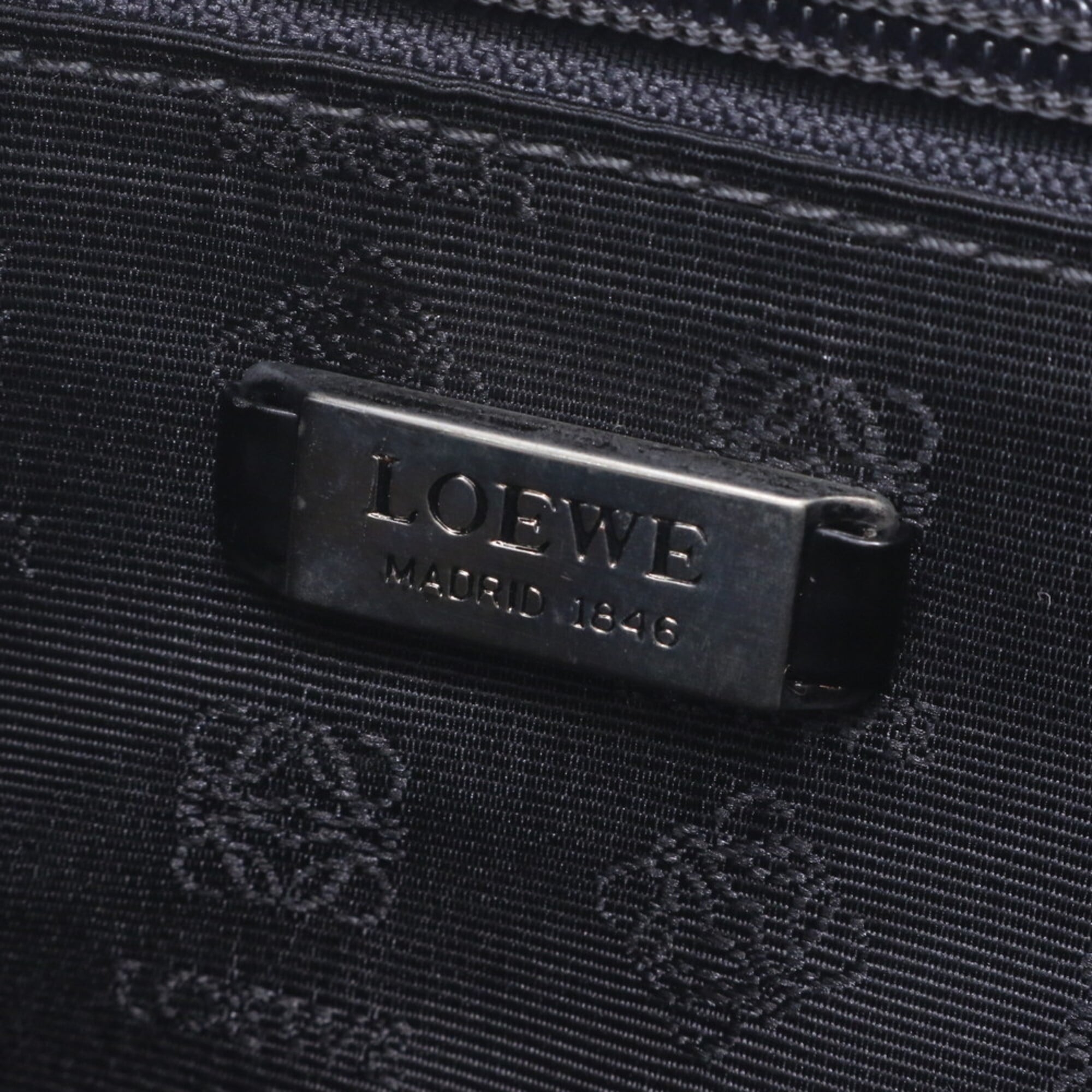 Loewe Black Green Khaki Leather Handbag Shoulder Bag Tote Bag (Pre-Owned)