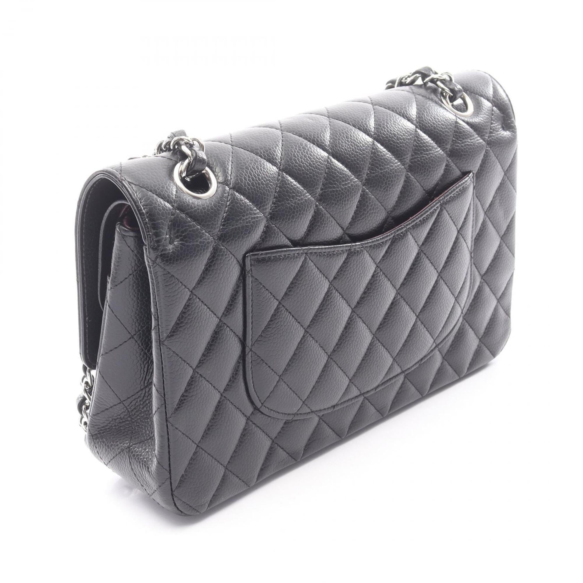 Chanel Black Grained Calfskin Handbag Shoulder Bag (Pre-Owned)
