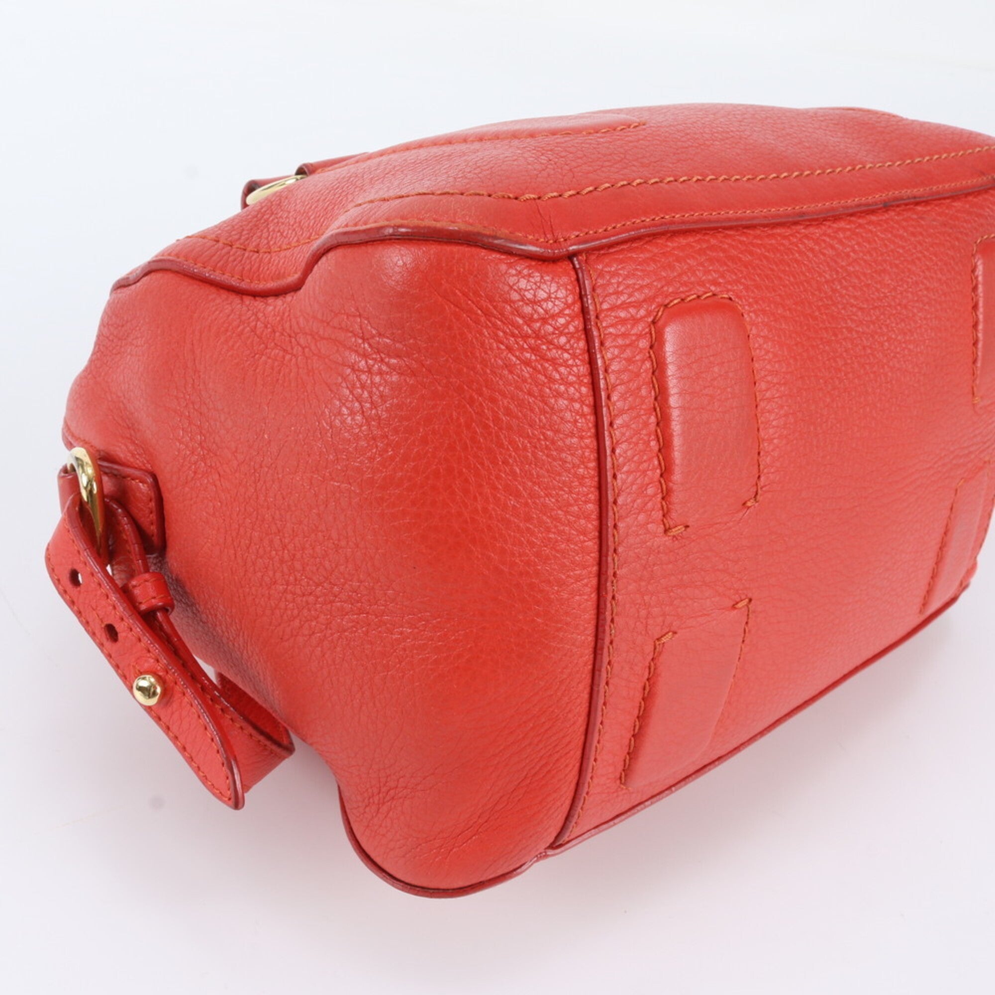Salvatore Ferragamo Vara Red Color Leather Handbag Shoulder Bag Tote Bag (Pre-Owned)