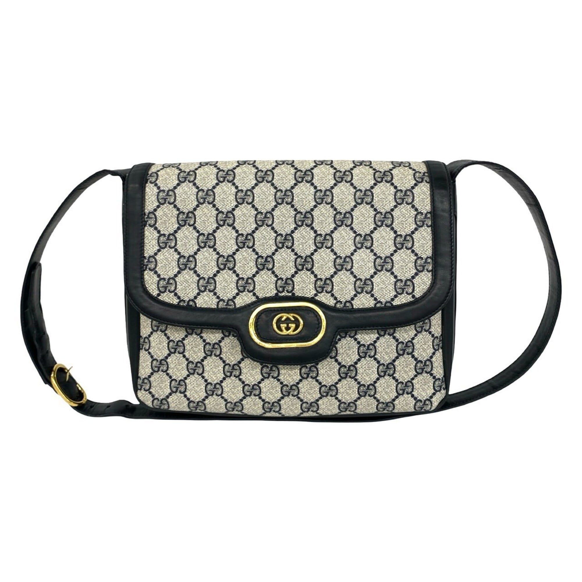 Gucci Navy Leather Pvc Pochette Shoulder Bag (Pre-Owned)
