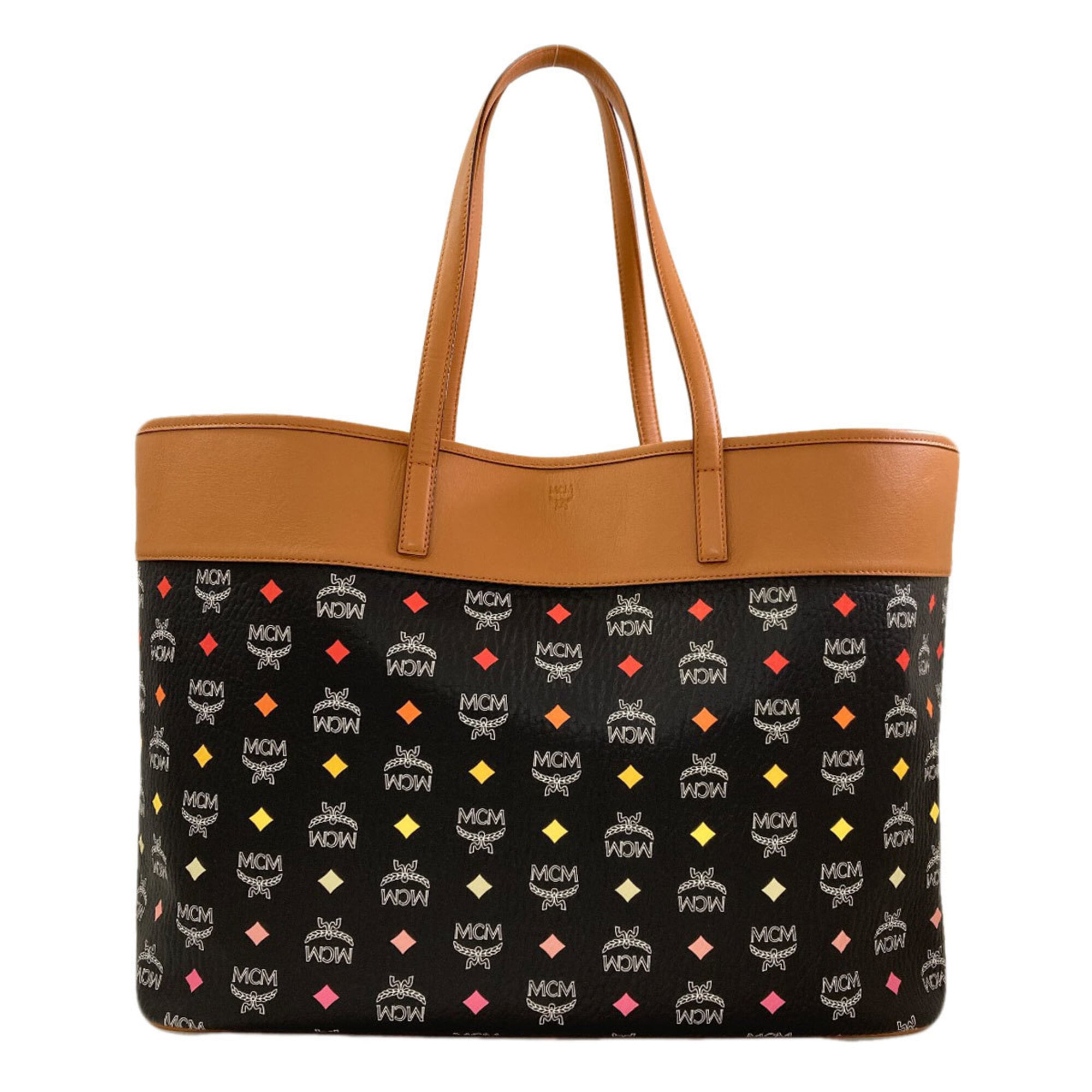 Mcm Black Brown Leather Tote Bag (Pre-Owned)