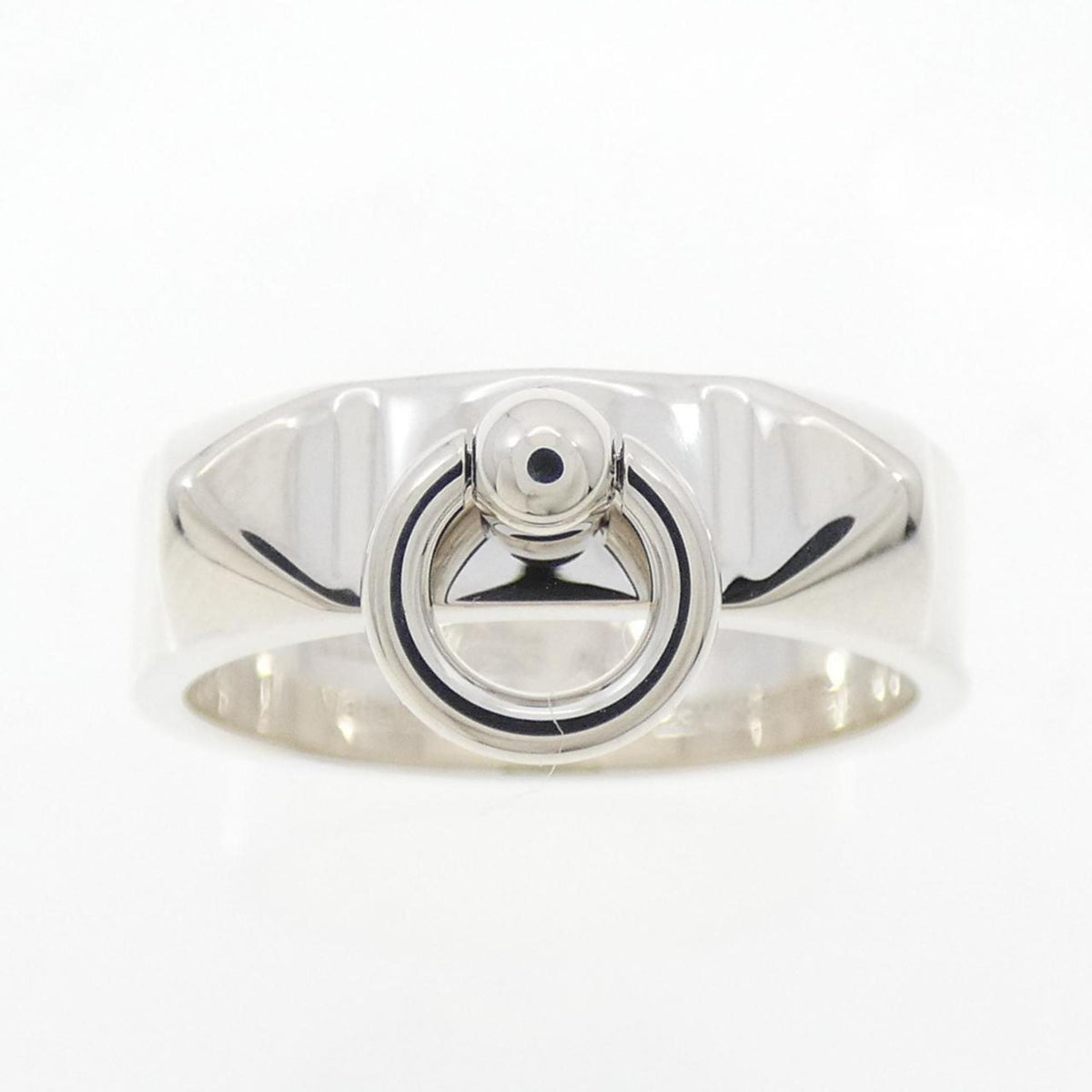 Hermes Silver Silver 925 Band Ring (Pre-Owned)