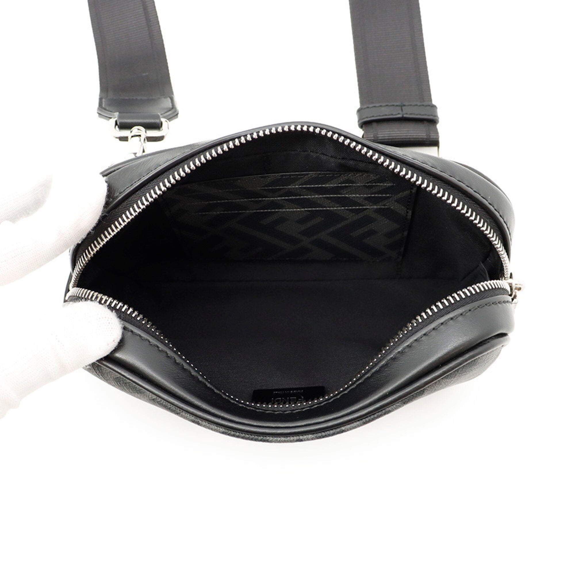 Fendi Zucca Gray Pvc Handbag Shoulder Bag (Pre-Owned)