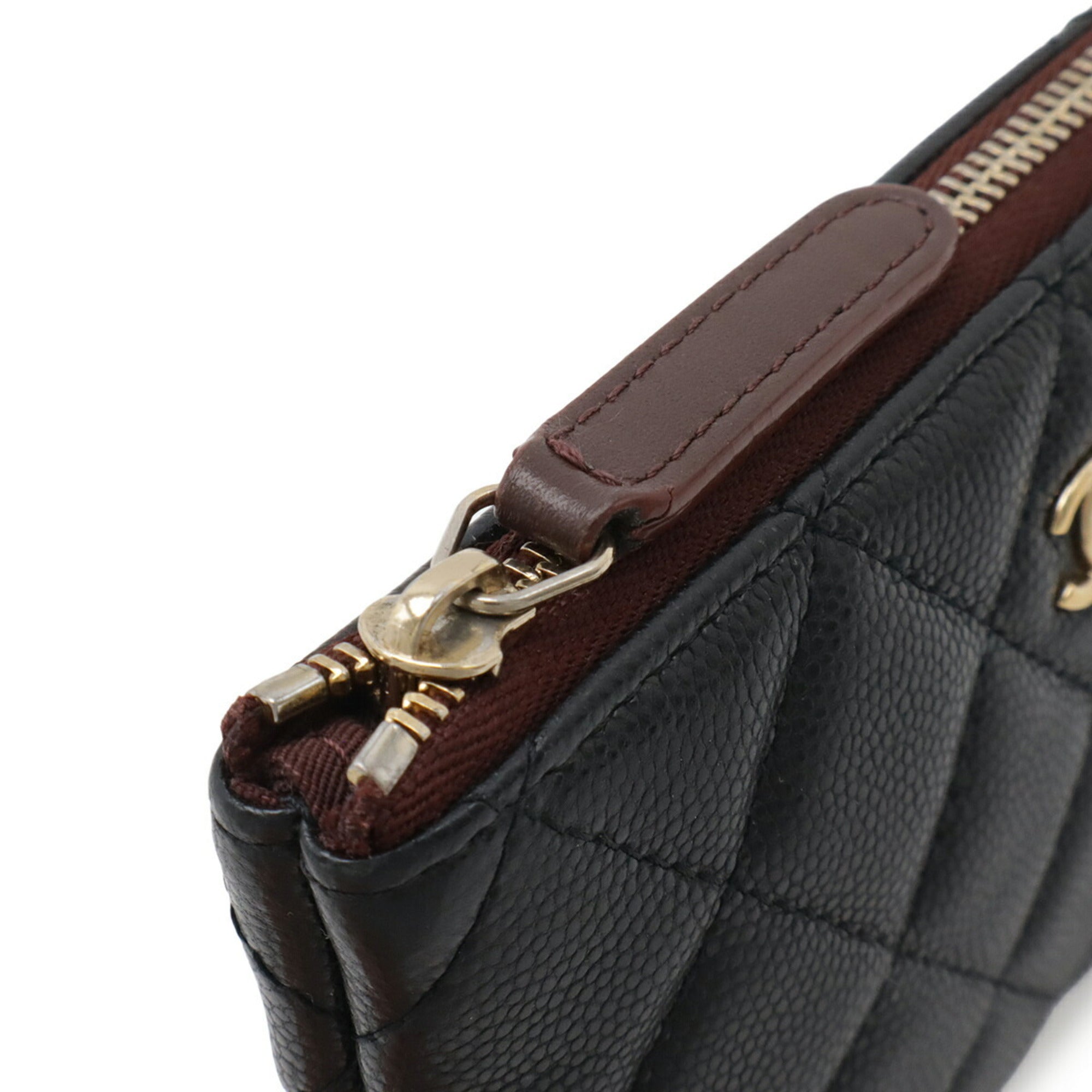 Chanel Black Grained Calfskin Pouch (Pre-Owned)