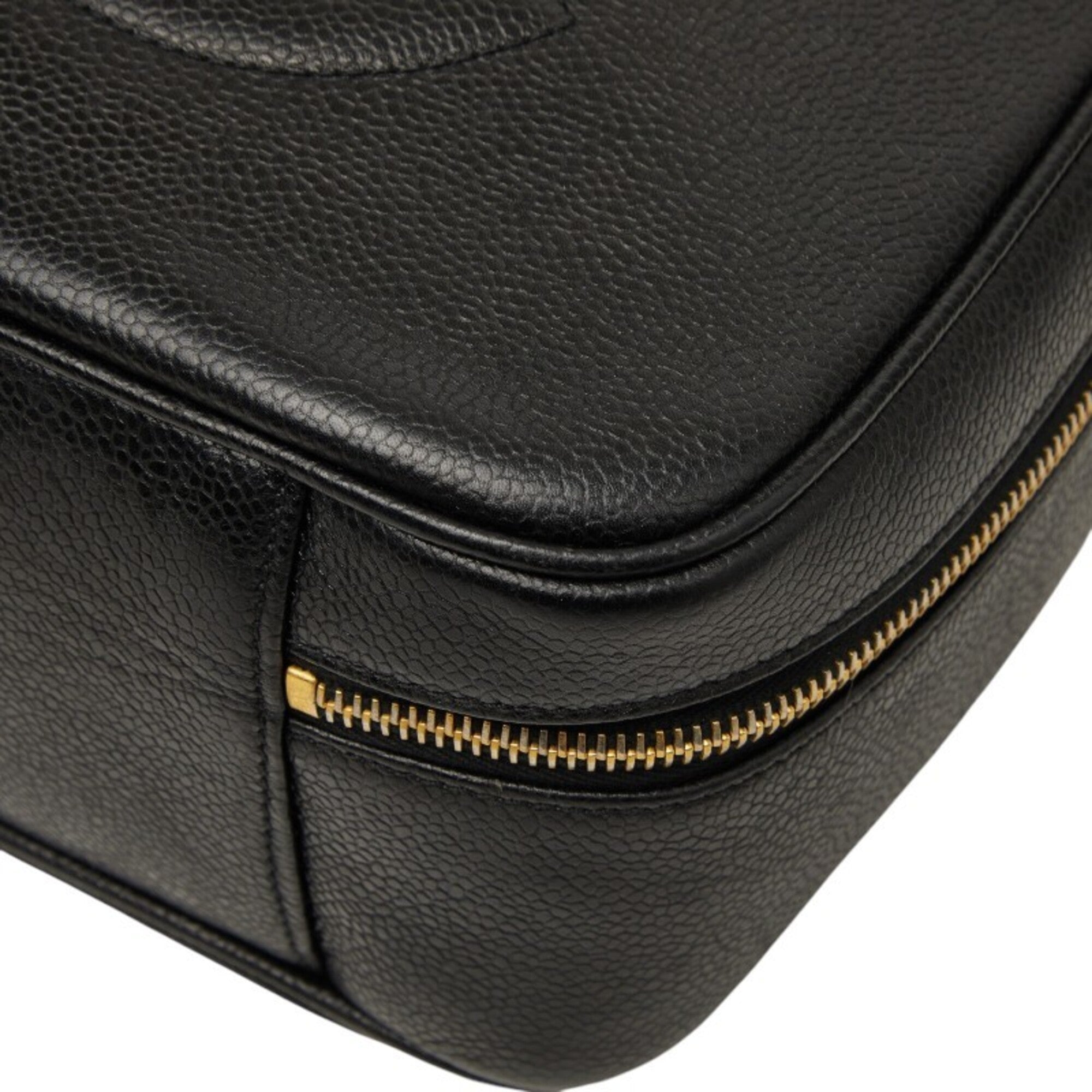 Chanel Black Grained Calfskin Handbag Shoulder Bag Vanity Bag (Pre-Owned)