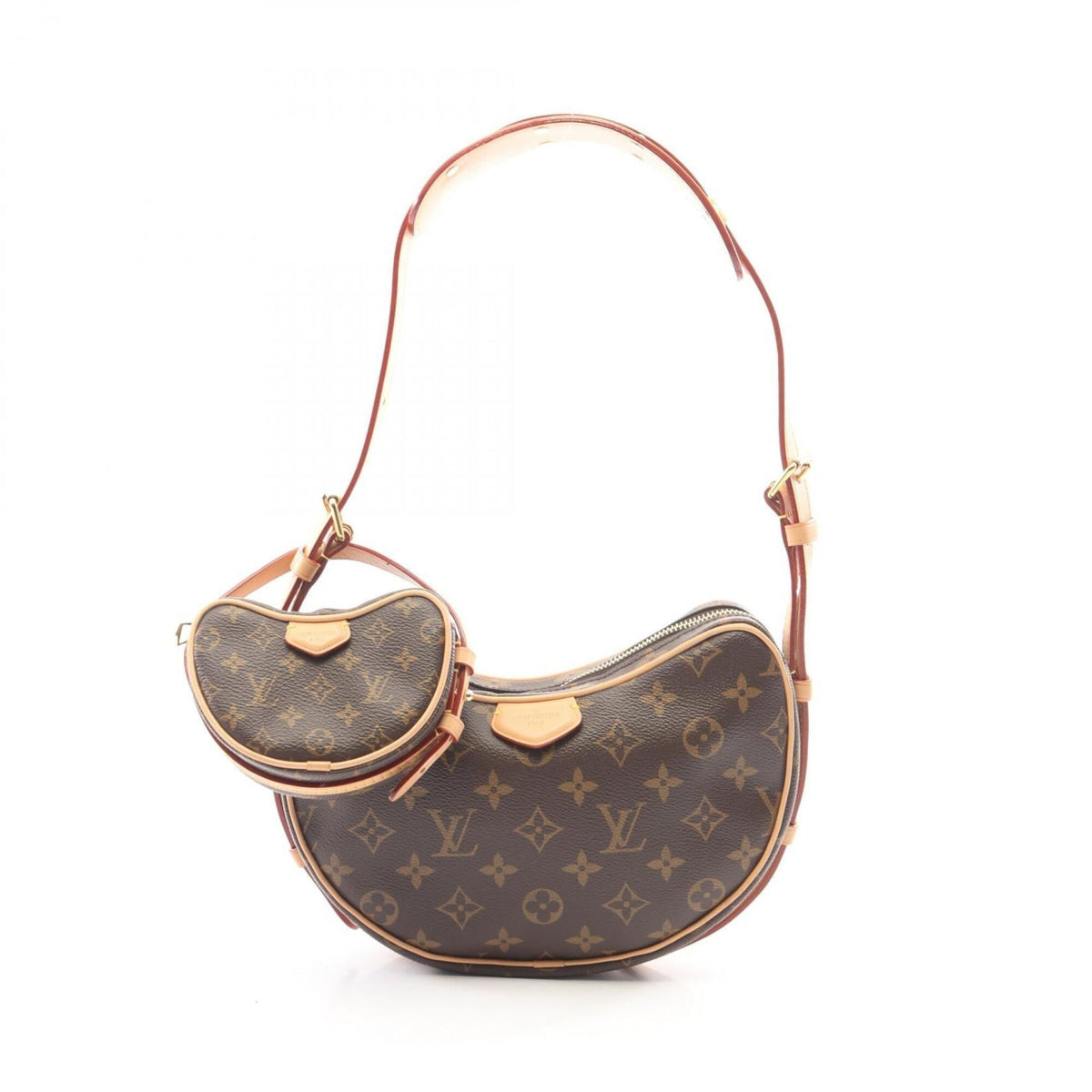 Louis Vuitton Brown Pvc Coated Canvas Leather Handbag Pouch Shoulder Bag (Pre-Owned)