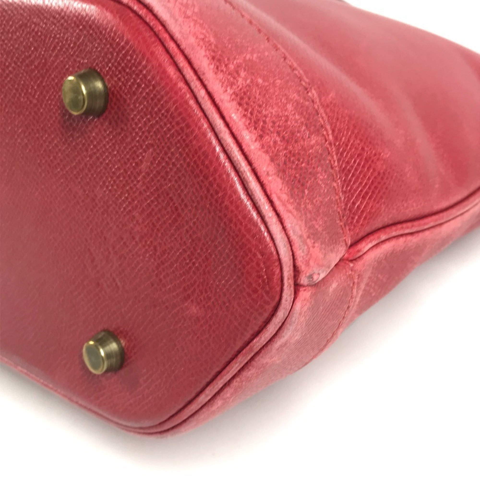 Hermes Red Color Courchevel Leather Shoulder Bag Tote Bag (Pre-Owned)