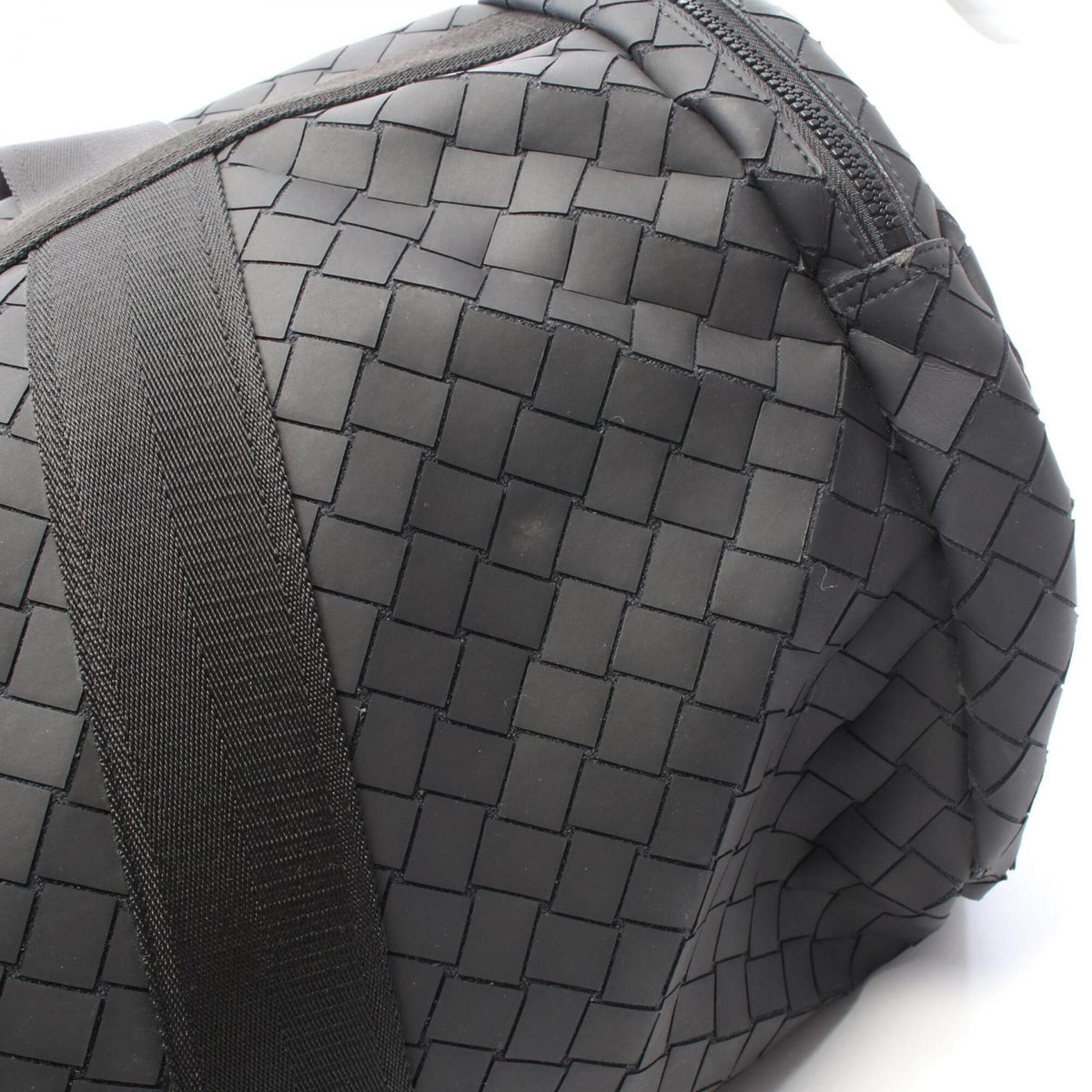 Bottega Veneta Black Rubber Boston Bag Handbag (Pre-Owned)