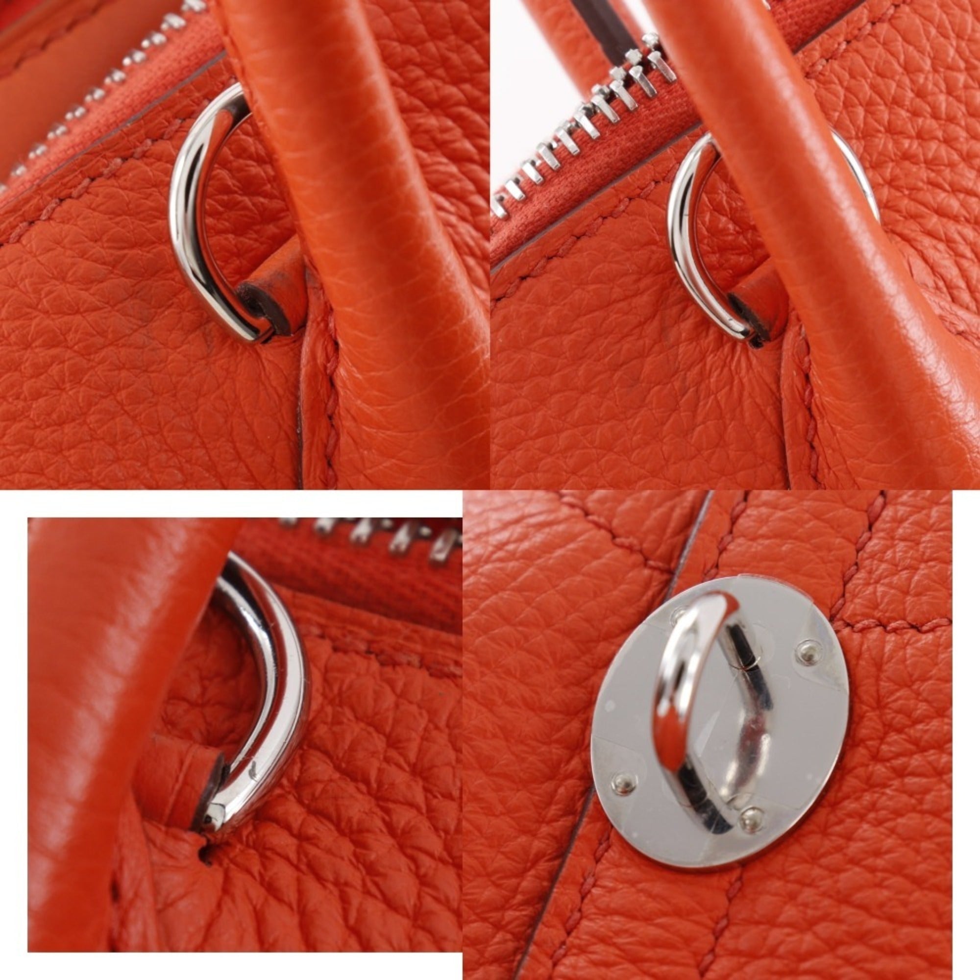 Hermes Bolide Orange Taurillon Clemence Leather Handbag (Pre-Owned)