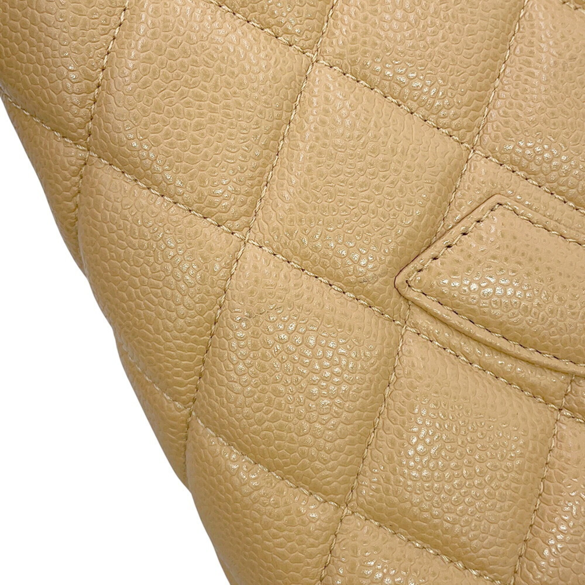 Chanel Matelasse Beige Grained Calfskin Handbag Tote Bag (Pre-Owned)