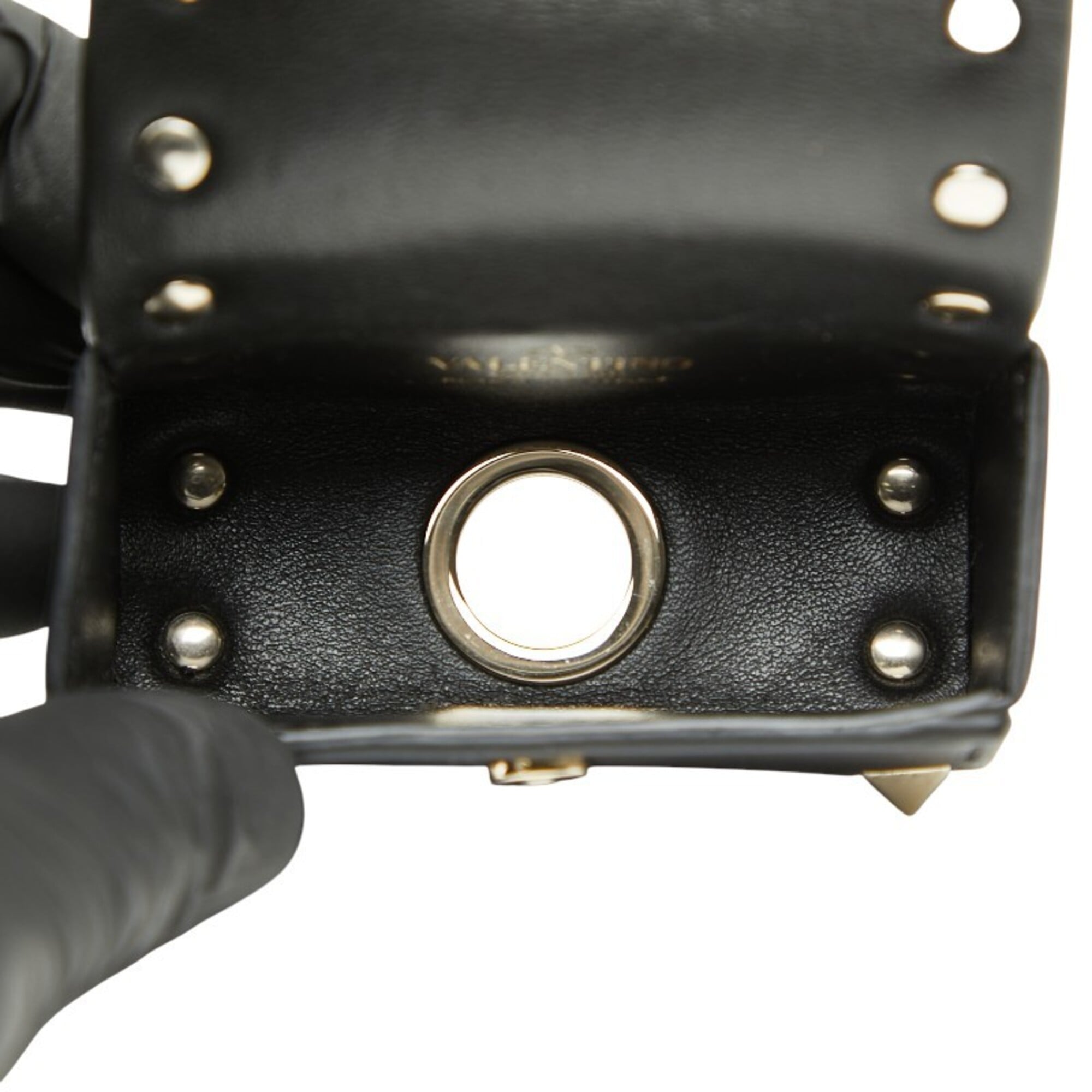 Valentino Black Leather Handbag Pouch (Pre-Owned)