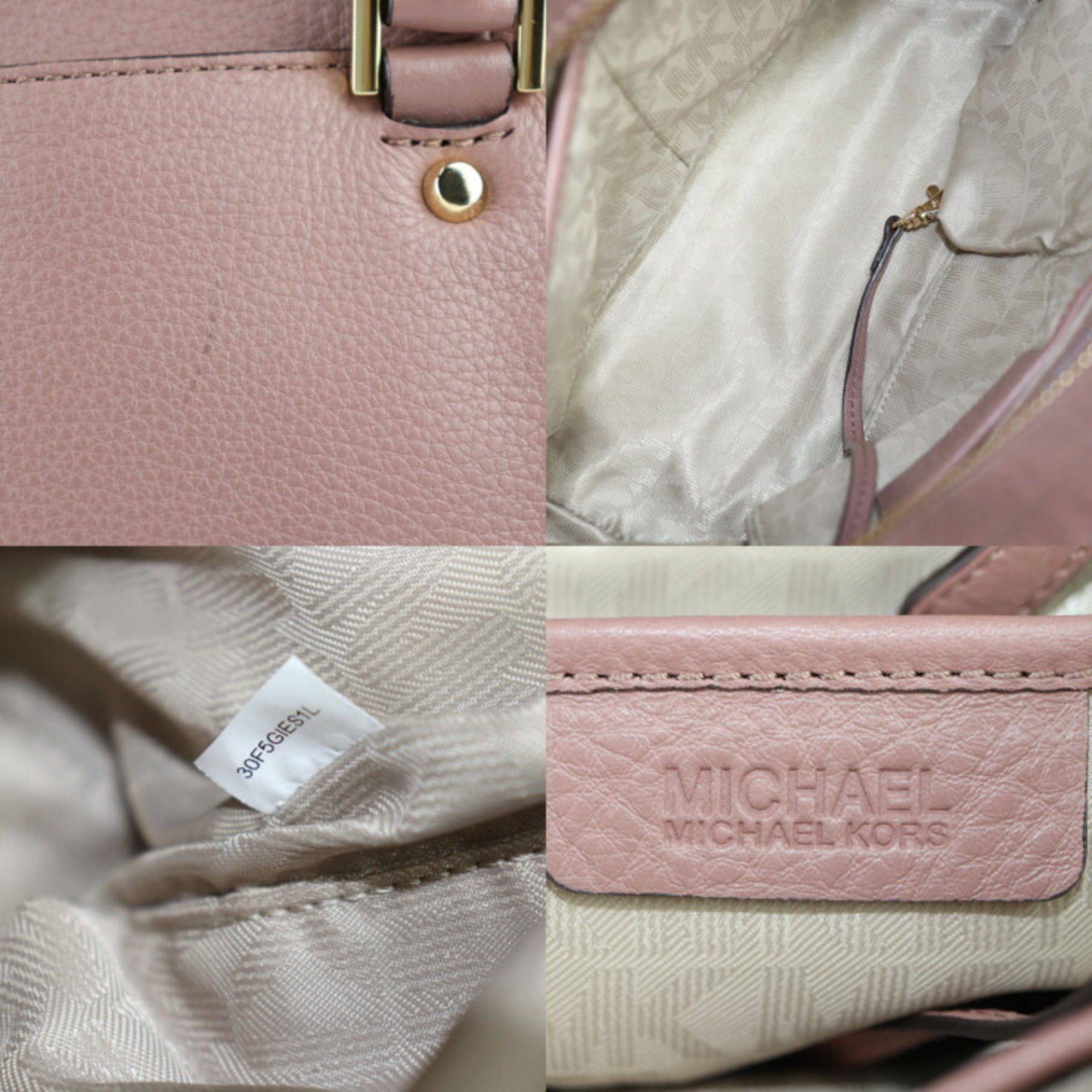 Michael Kors Pink Leather Handbag Shoulder Bag Tote Bag (Pre-Owned)