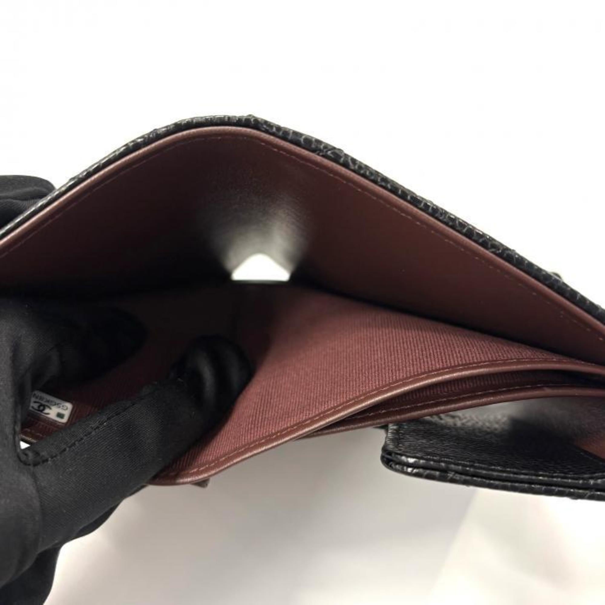 Chanel Black Leather Coin Purse/Coin Case (Pre-Owned)