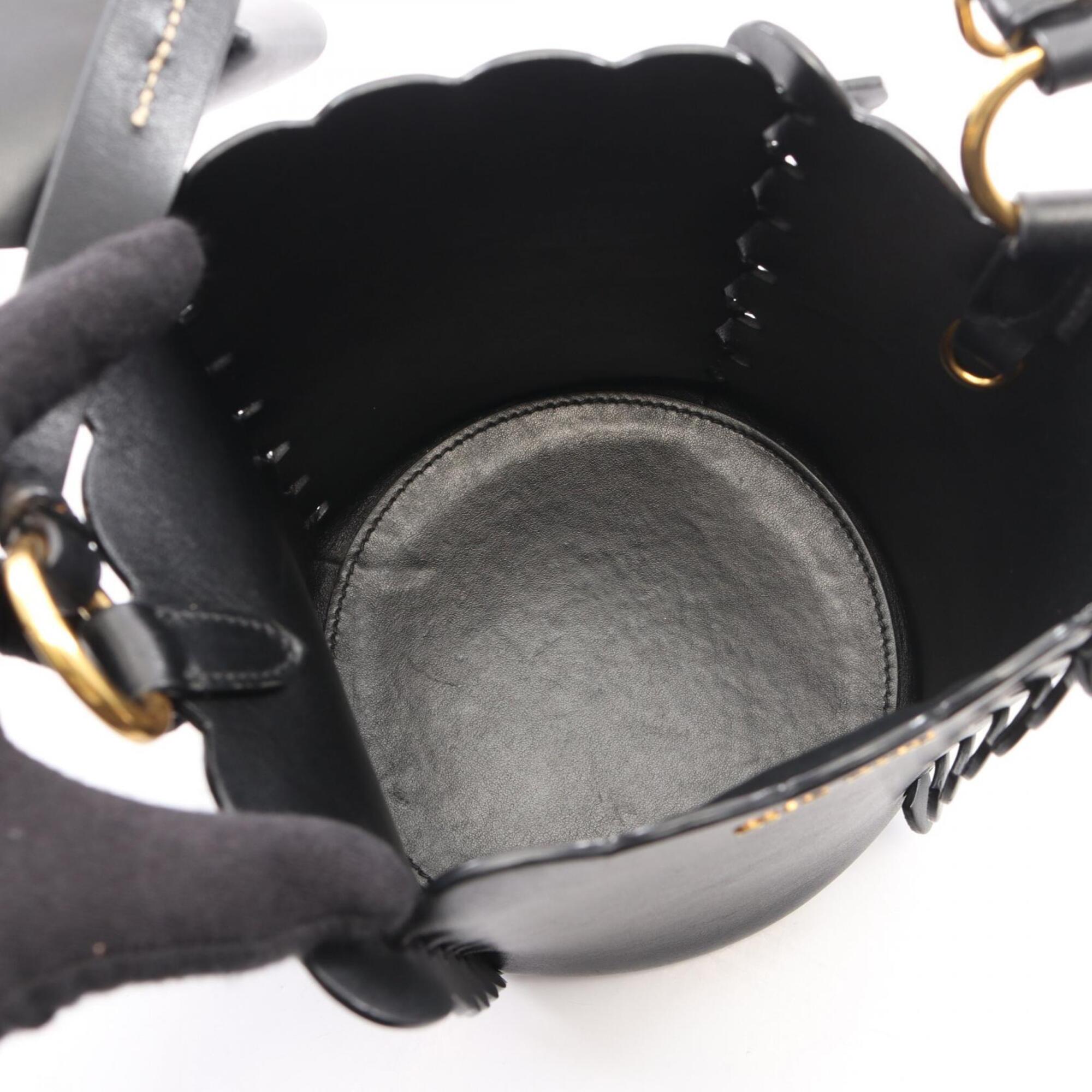 Miu Miu Black Leather Handbag Pouch (Pre-Owned)