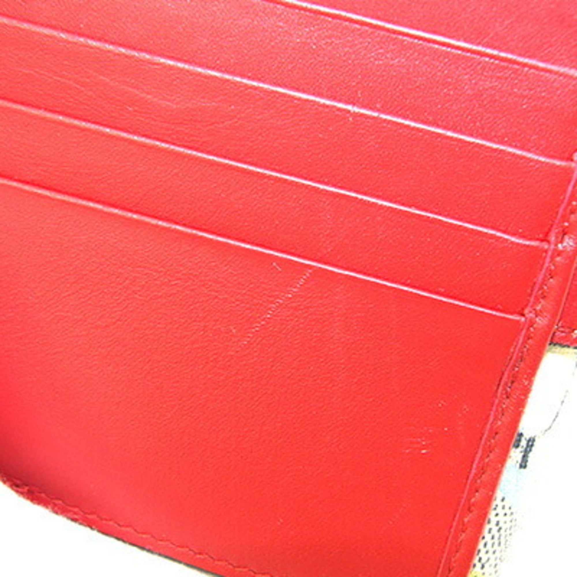 Gucci Beige Blue Red Color Pvc Leather Coin Purse/Coin Case (Pre-Owned)