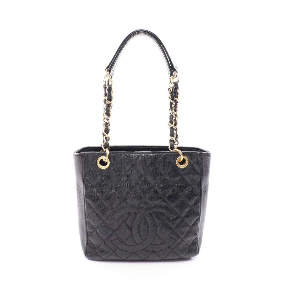 Chanel Black Grained Calfskin Handbag Tote Bag (Pre-Owned)